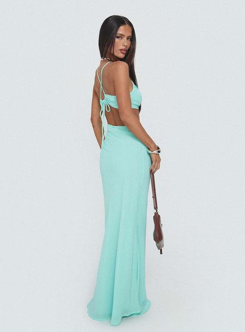No Control Keyhole Maxi Dress Aqua Product Image