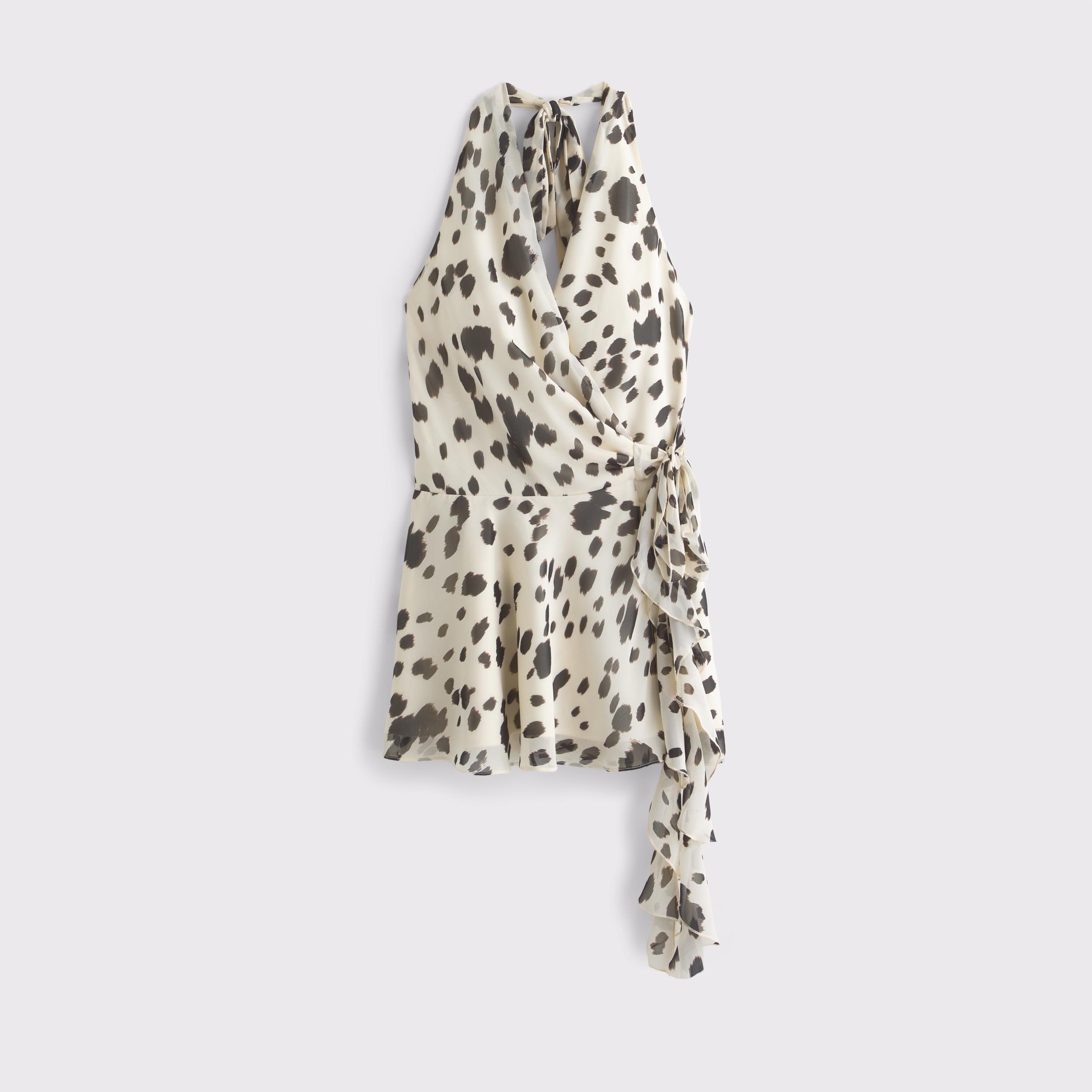 Draped Halter Mini Dress Product Image