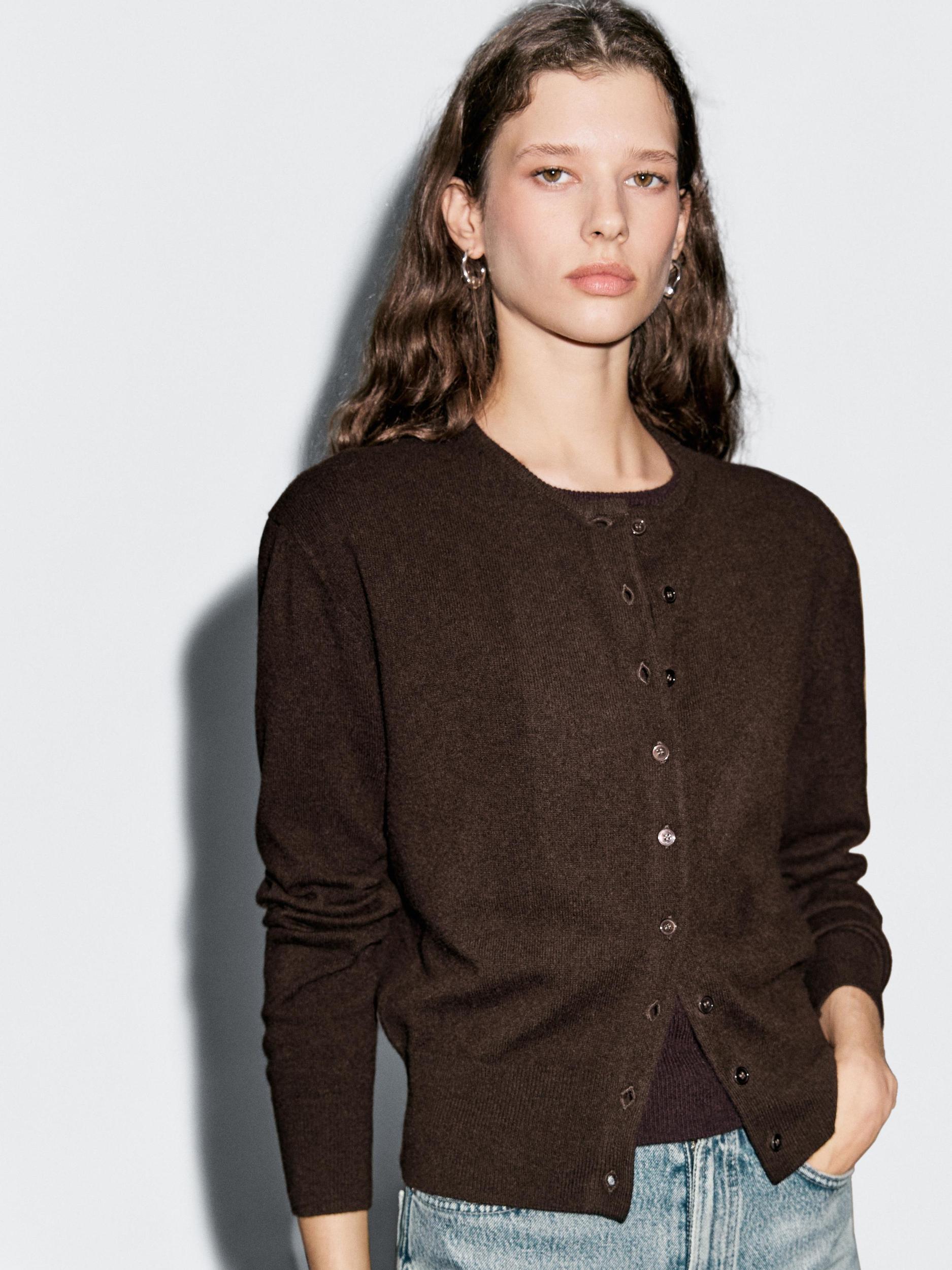 Wool blend knit cardigan Product Image