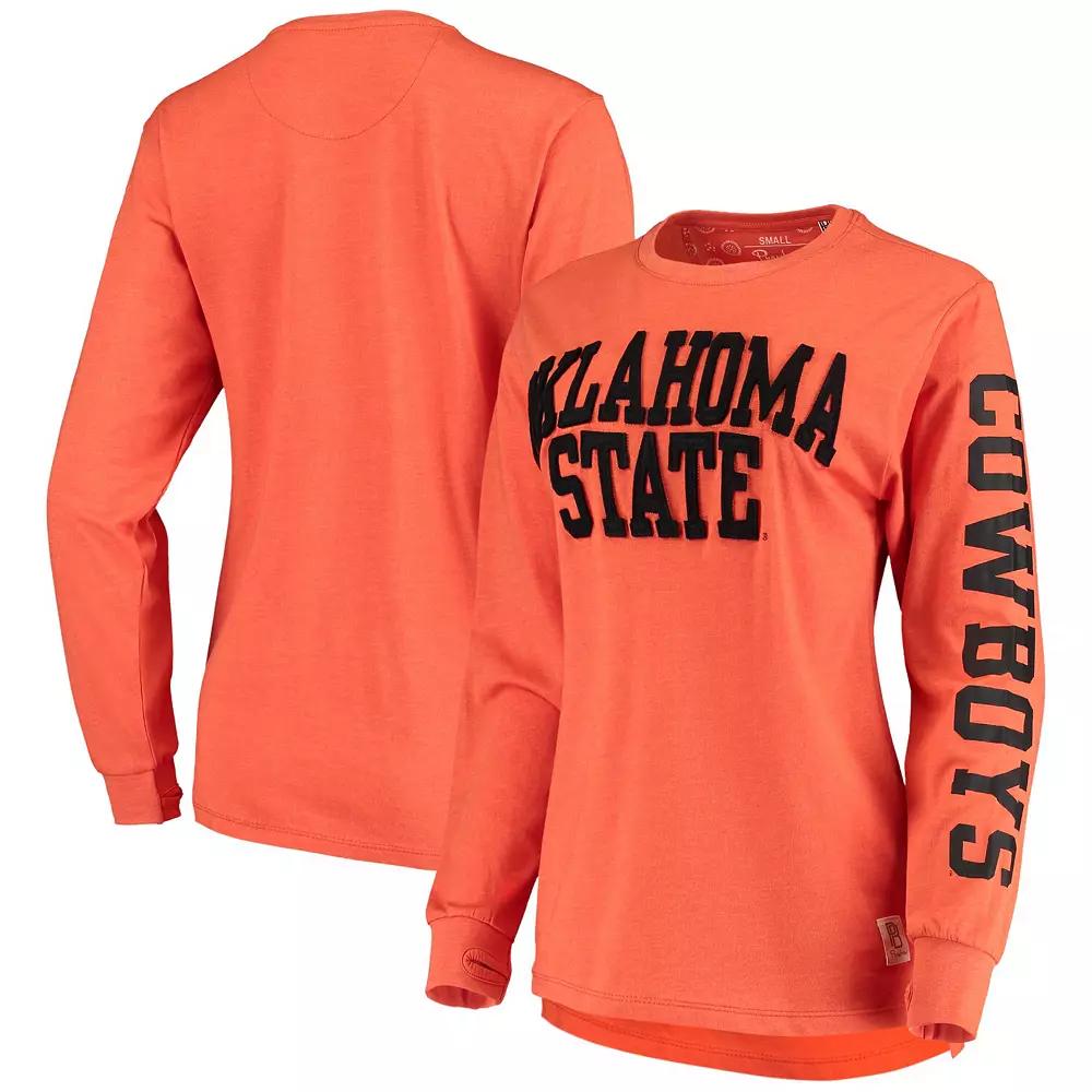 Women's Pressbox Orange Oklahoma State Cowboys Two-Hit Canyon Long Sleeve T-Shirt, Size: Small Product Image