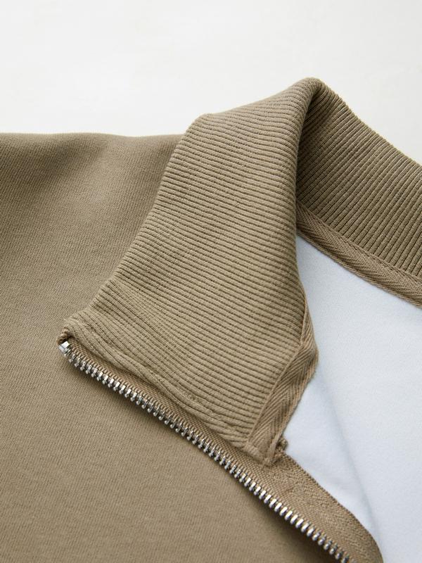 Color Block Splice Letter Embroidery Print Sweatshirt Product Image