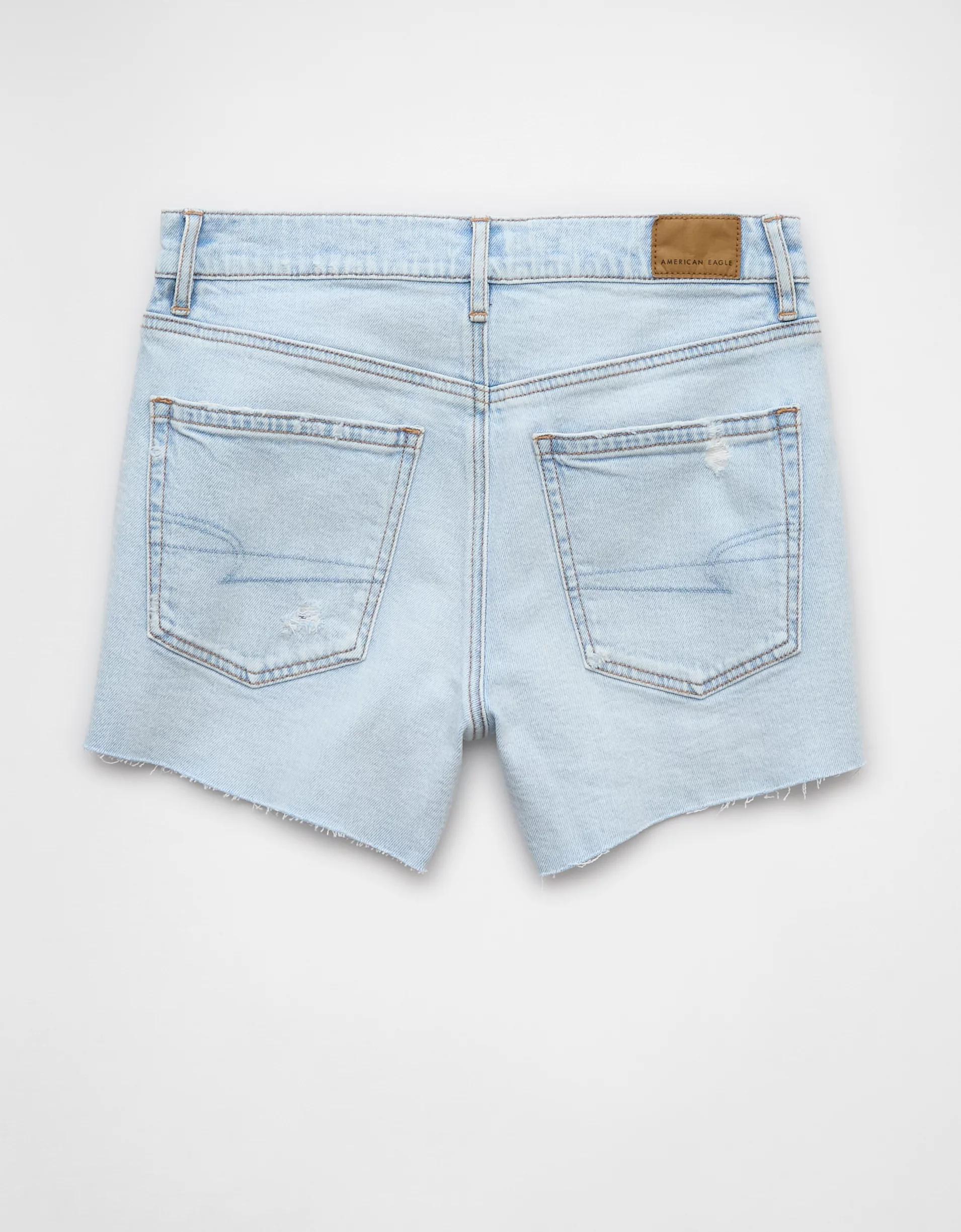 AE Strigid Ripped Super High-Waisted Relaxed Denim Short Product Image
