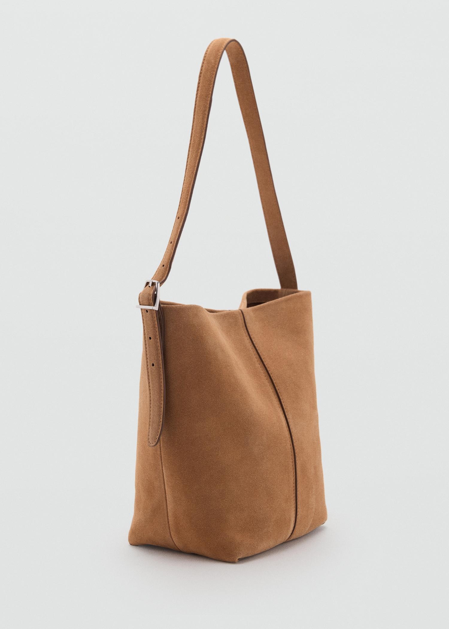 Leather bucket bag - Women | MANGO USA Product Image