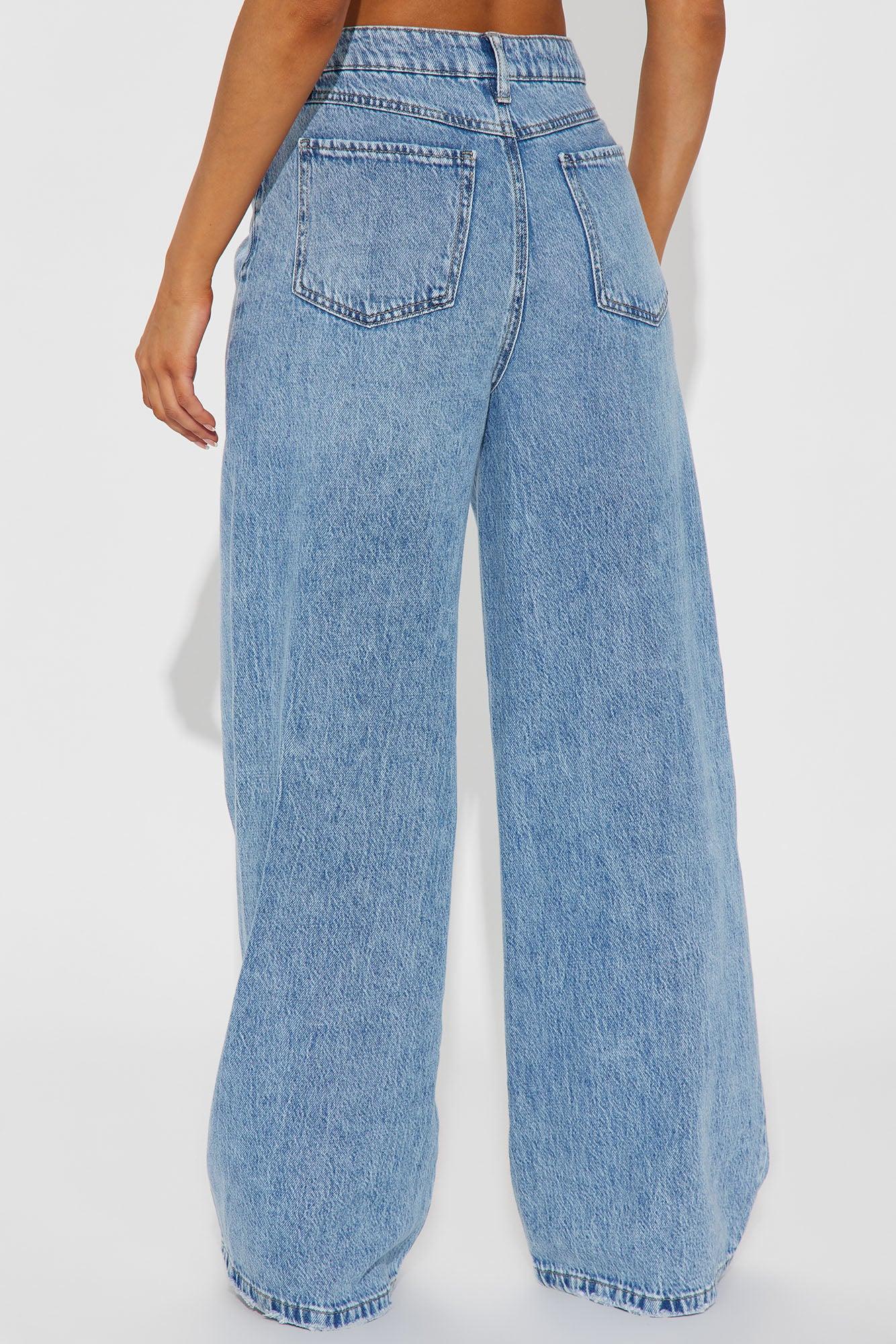 Solange Baggy Wide Leg Jeans - Light Wash Product Image
