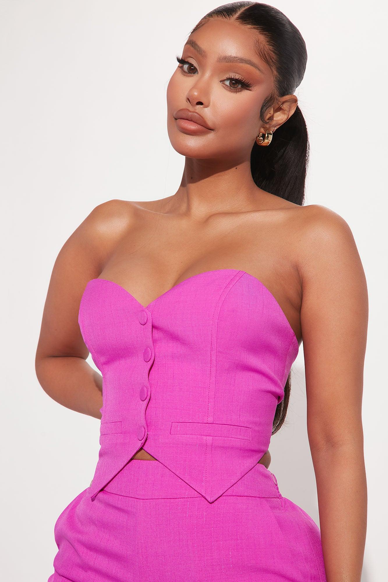 Amelia Two Piece Pant Suit - Fuchsia Product Image