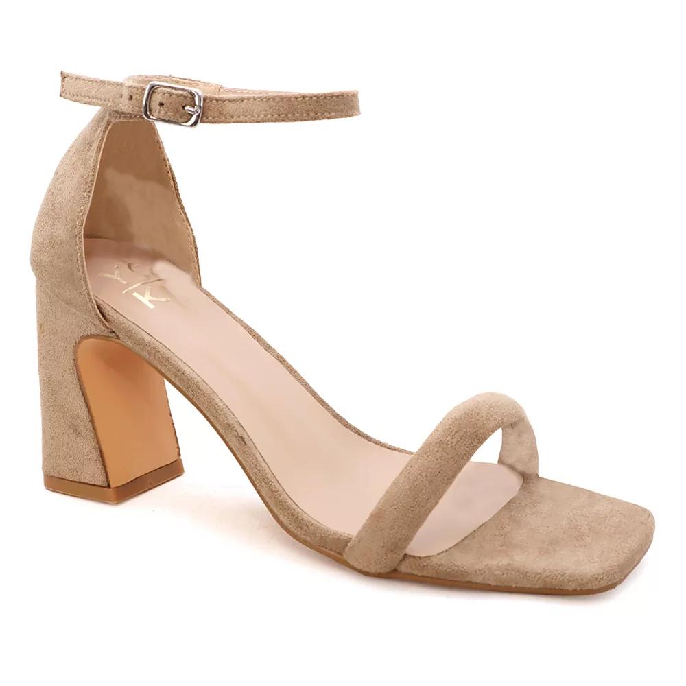 Yoki Selina-11 Women's Casual Open Toe Block Heel Sandals, Size: 9, Beige Product Image