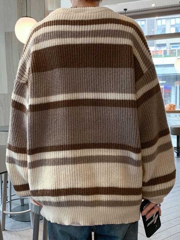 Men's Vintage Stripe Splice Sweater Product Image