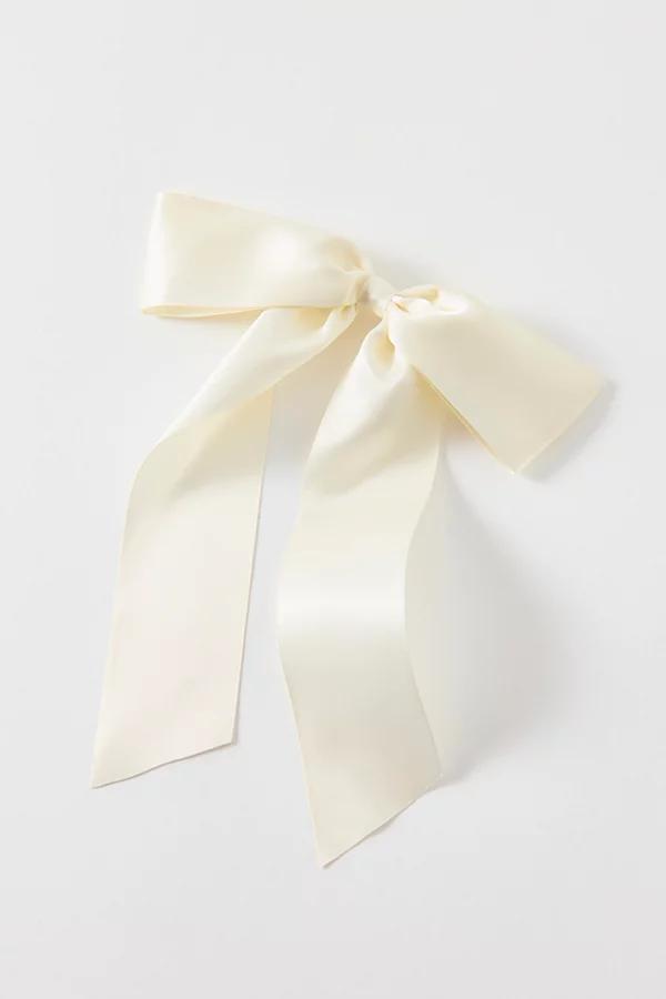 Drapey Satin Hair Bow Barrette Womens at Urban Outfitters Product Image