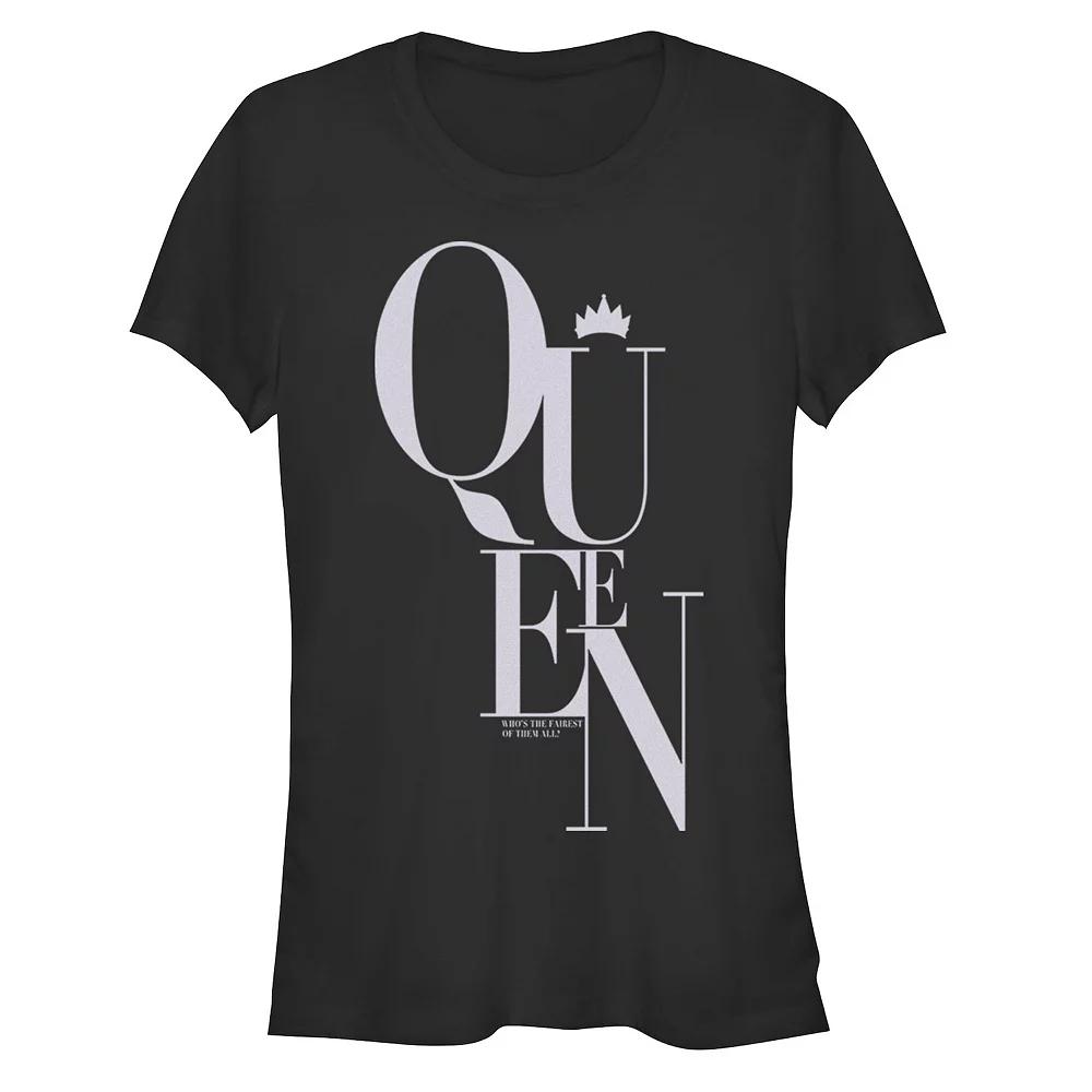 Disney Villains Snow White Evil Queen Who's The Fairest Of Them All Juniors' Fitted Graphic Tee, Girl's,  Product Image