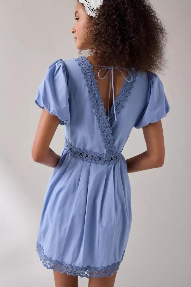 Kimchi Blue Flower Fields Embroidered Lace Trim Babydoll Mini Dress Product Image