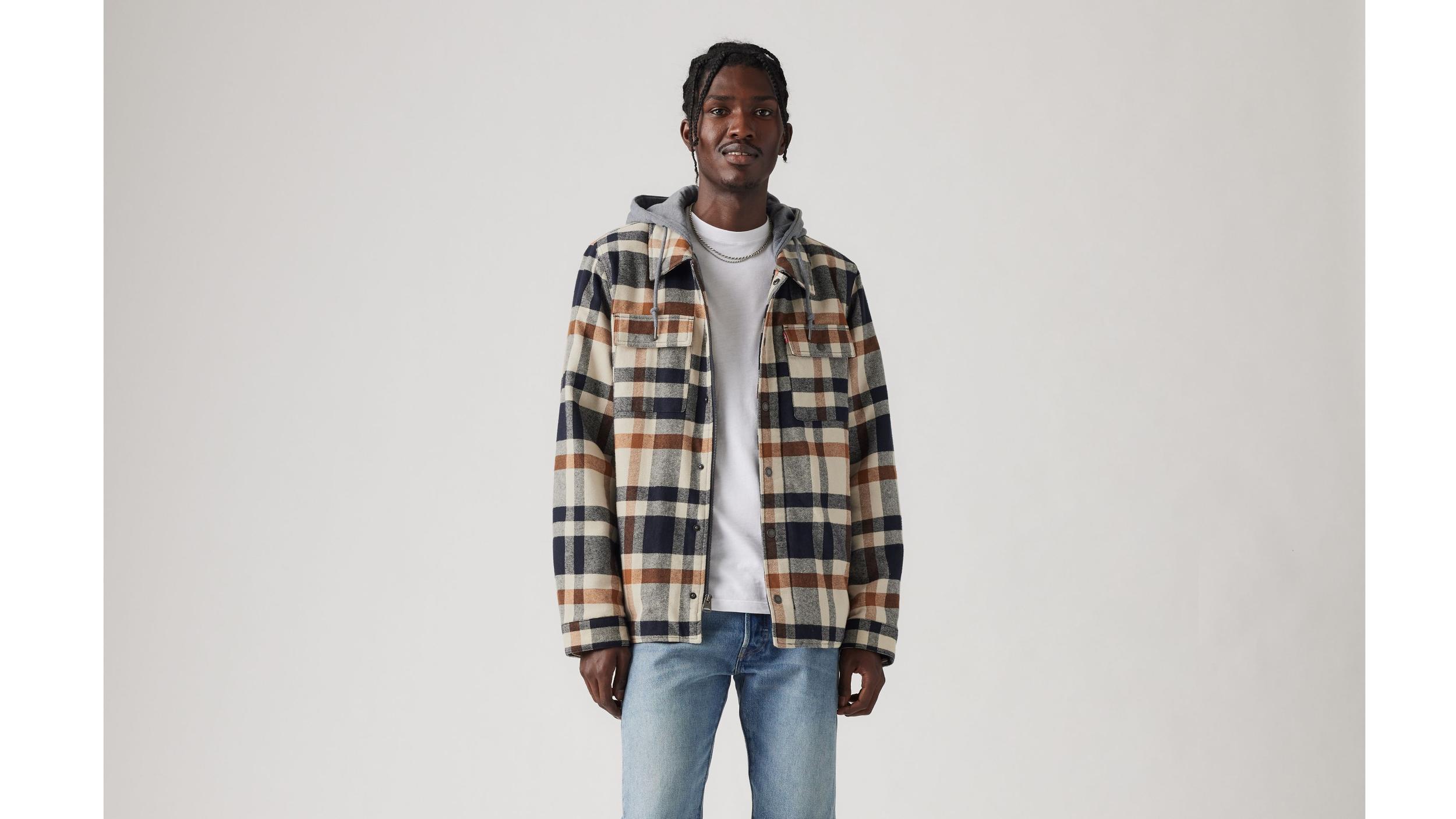 Cotton Plaid Sherpa Lined Shacket Product Image