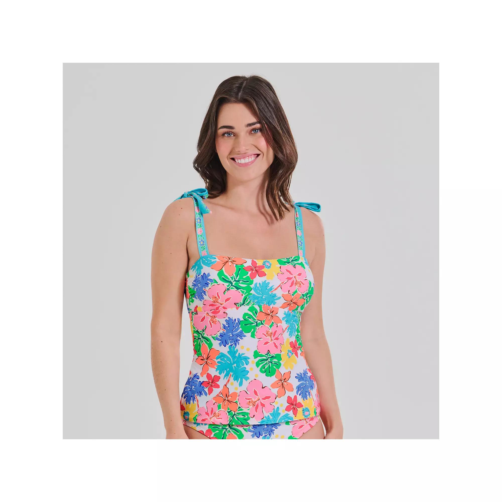 Women's Freshwater Tie Straps Bandini Swim Top, Size: XXL, Blue Escape Product Image