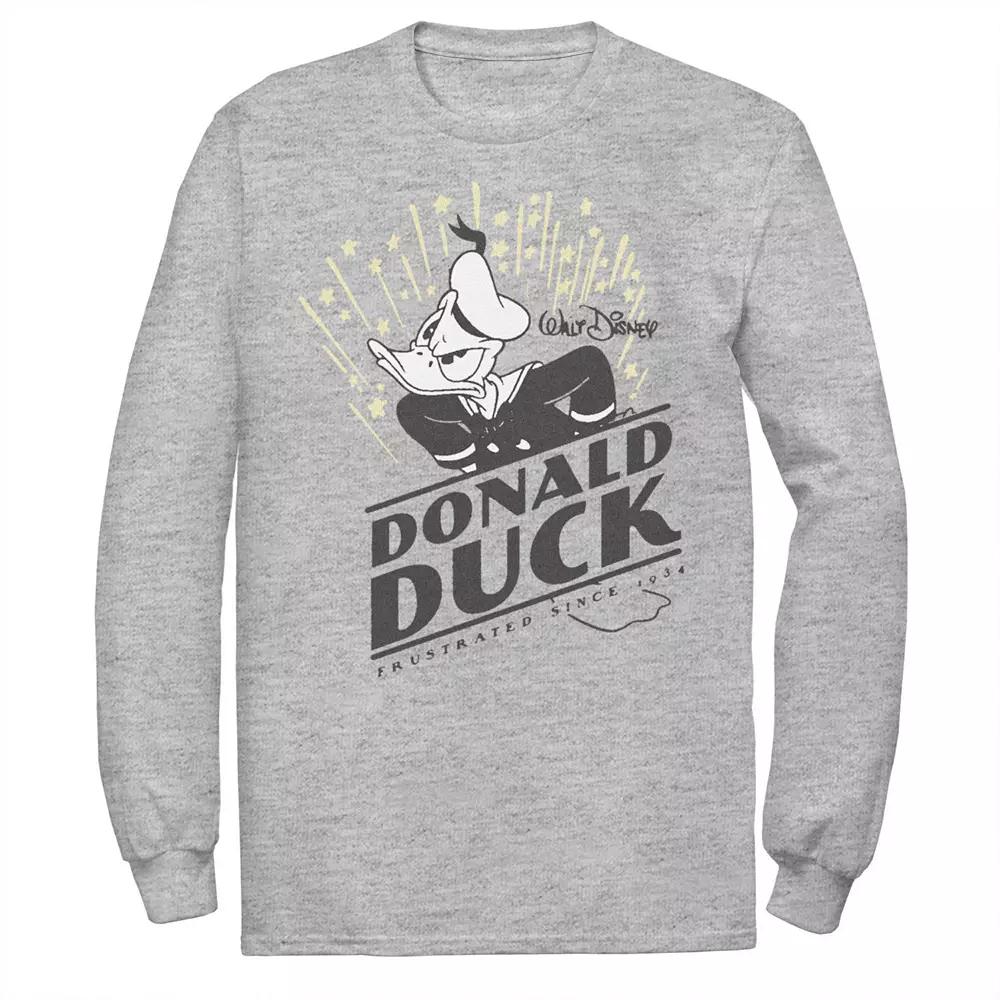 Disney's Donald Duck Big & Tall Frustrated Long Sleeve Graphic Tee, Men's, Size: 5XL, Athletic Grey Product Image