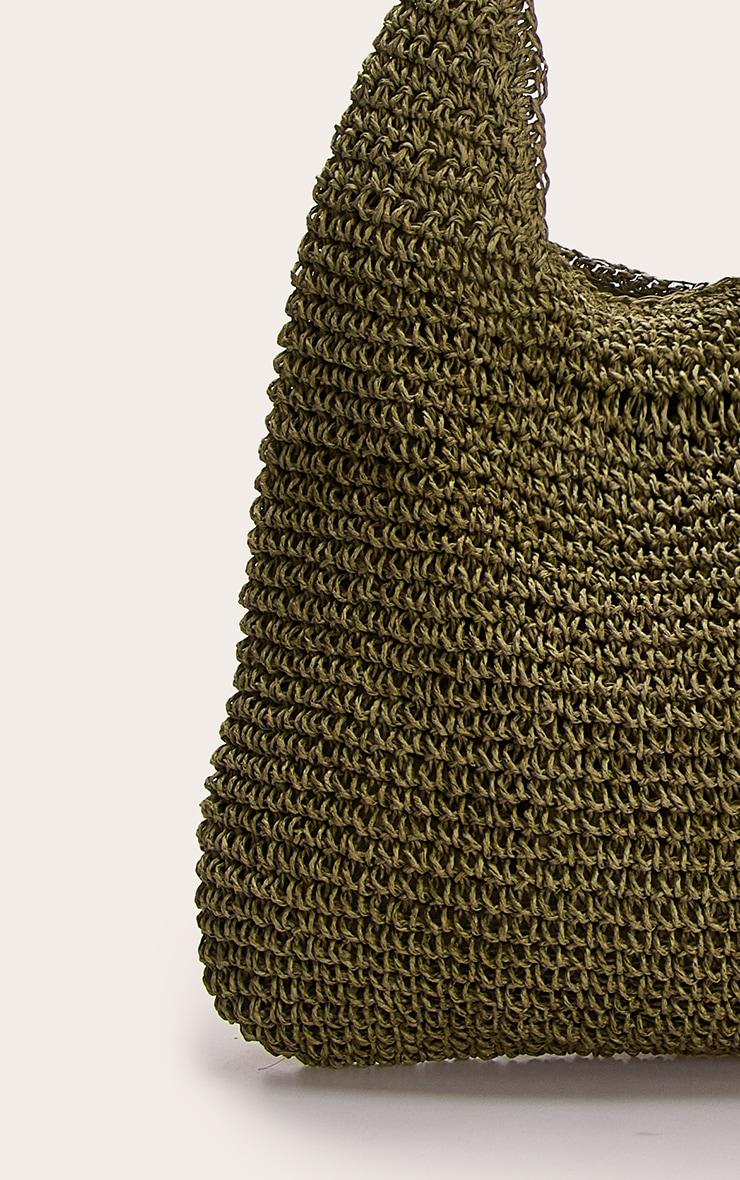 Olive Raffia Shoulder Bag Product Image