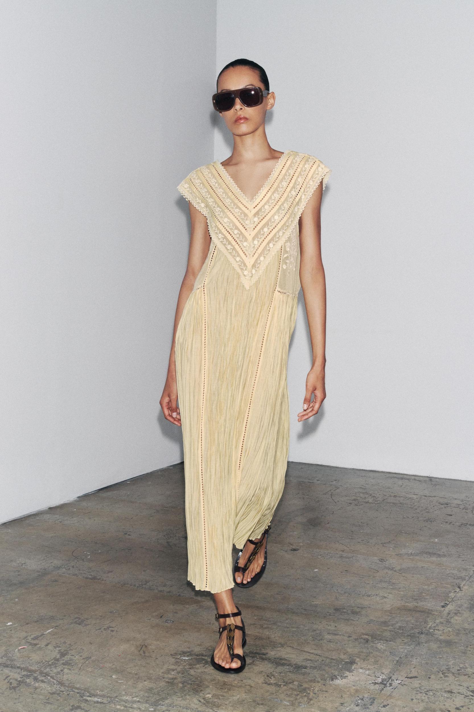 ZW COLLECTION EMBROIDERED PLEATED DRESS Product Image