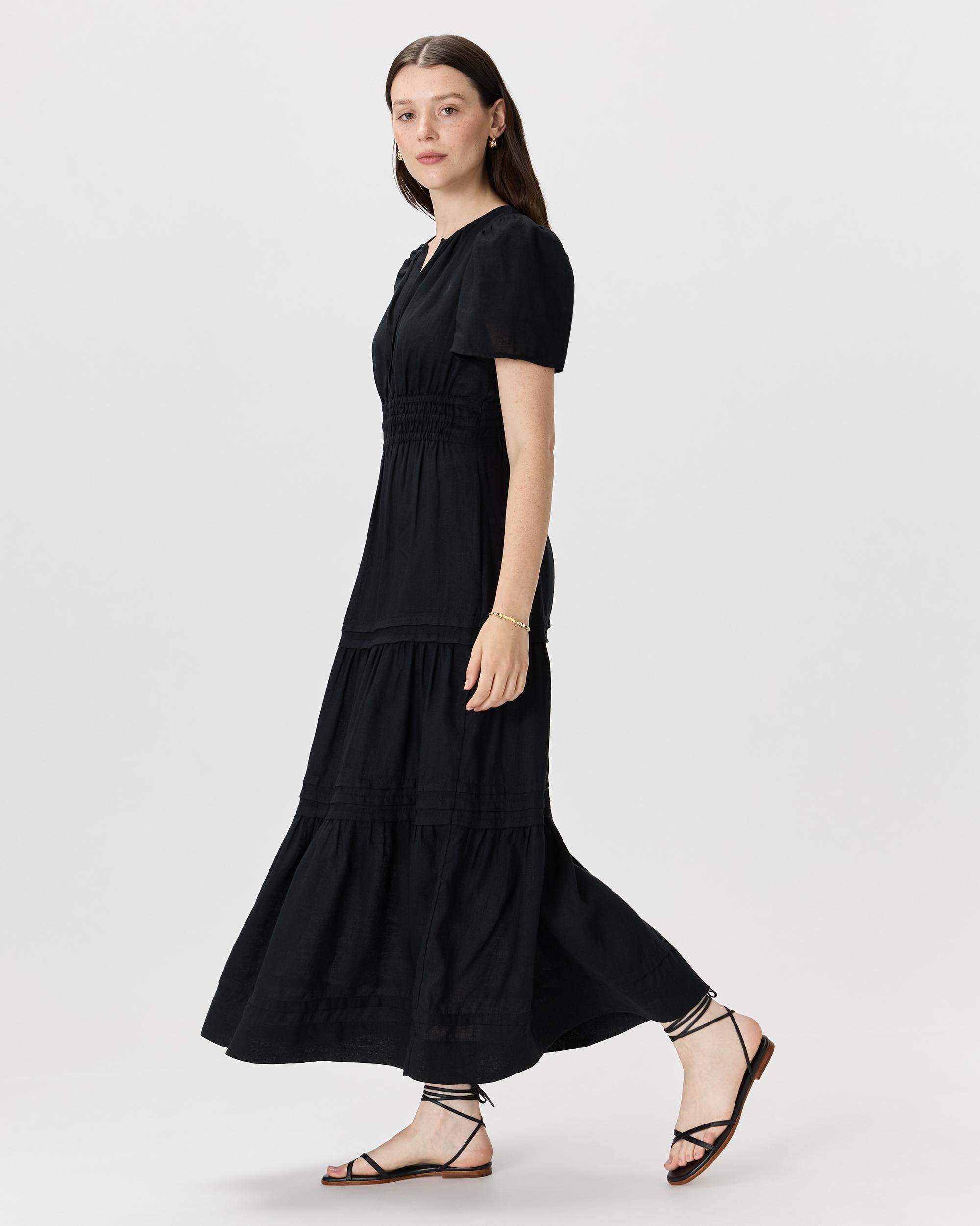 Quince | Women's 100% European Linen Tiered Maxi Dress Product Image