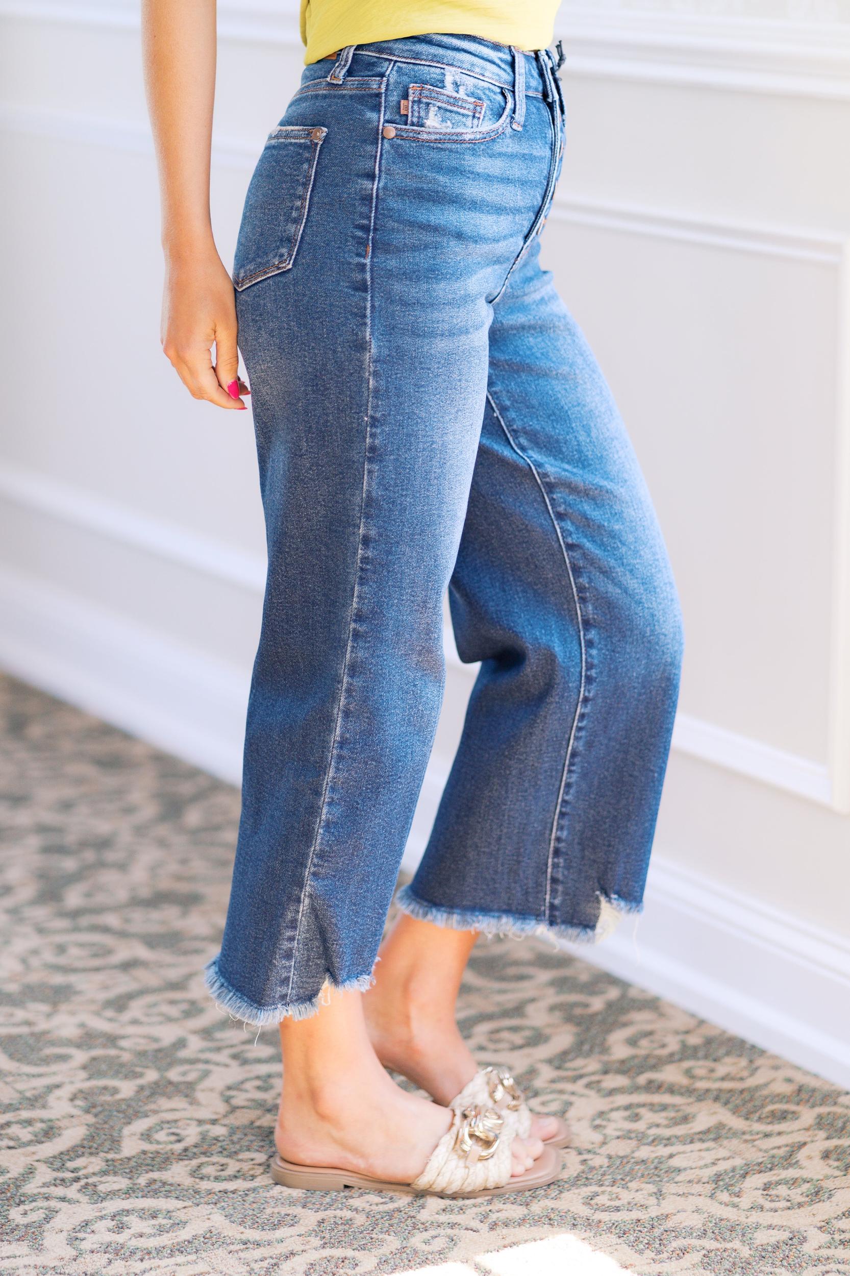 Weekend Stroll Judy Blue Crops Product Image