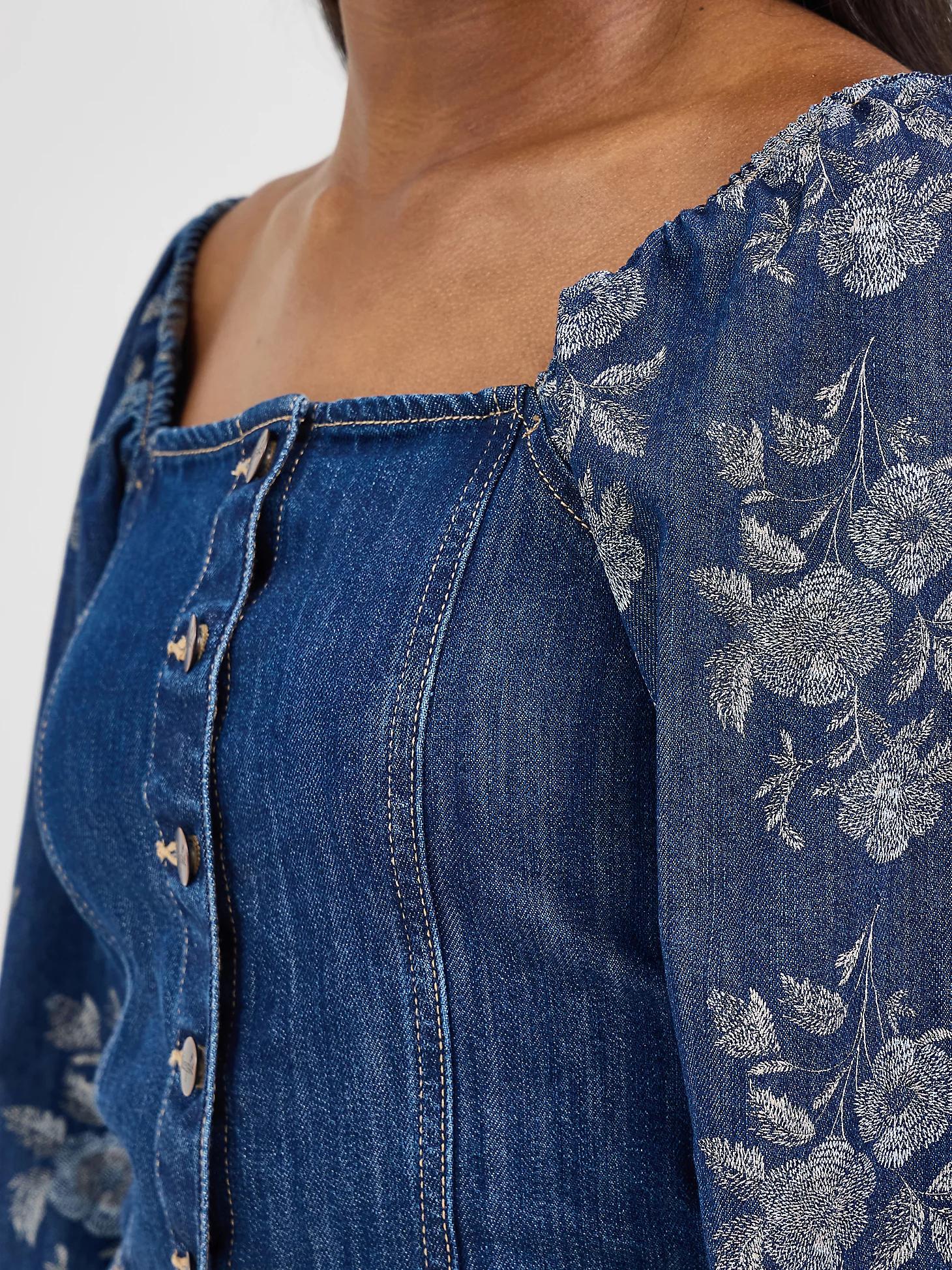 Women's Wrangler Denim Cropped Blouse in Dark Denim Product Image