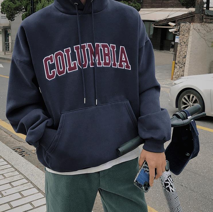 RT No. 6236 COLUMBIA LETTERED PULLOVER HOODIE Product Image