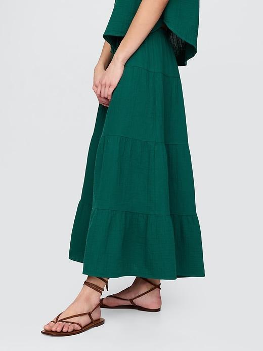 Cotton Gauze Tiered Maxi Skirt Product Image