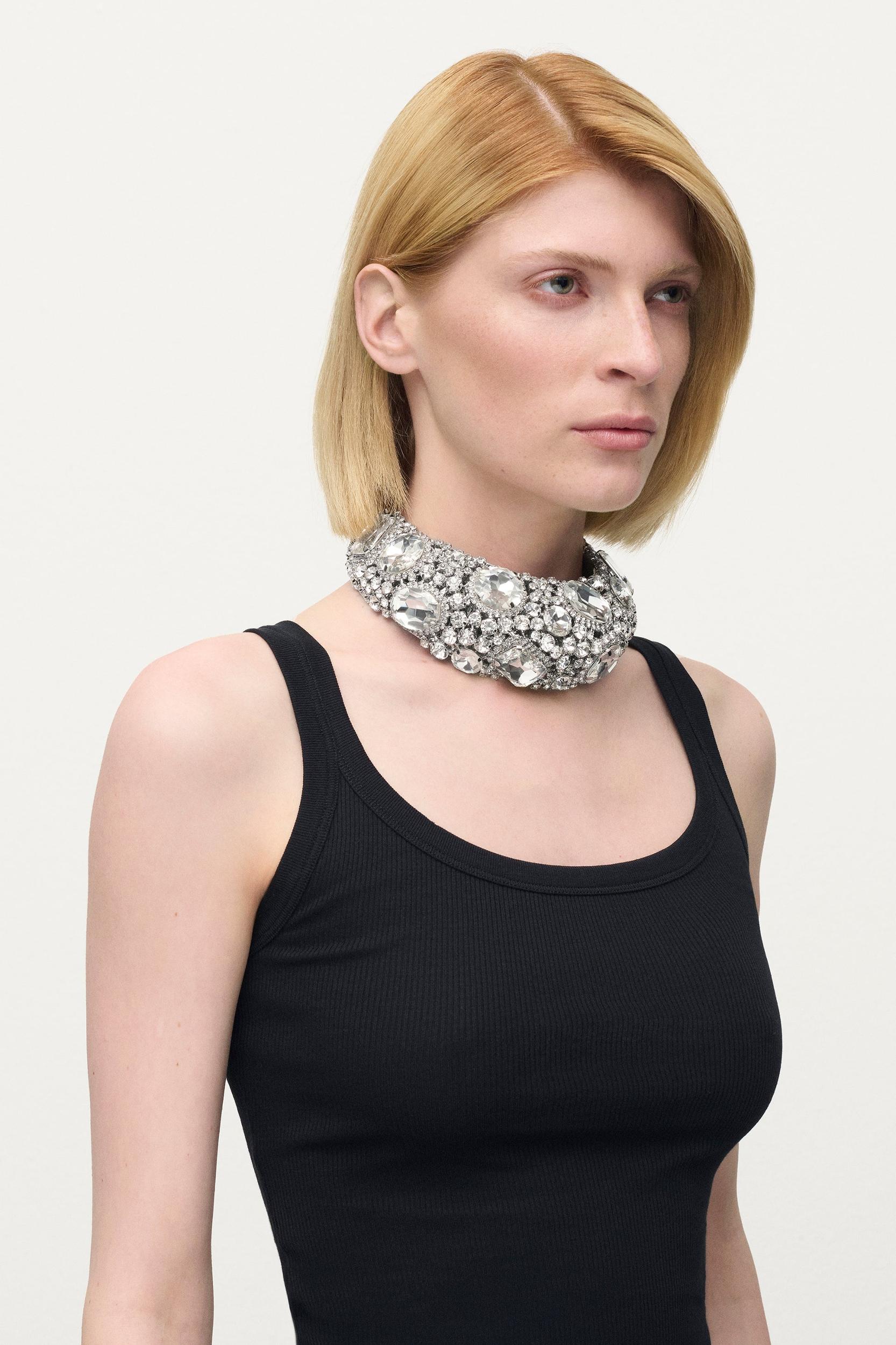 Crystal Cluster Choker Necklace Product Image