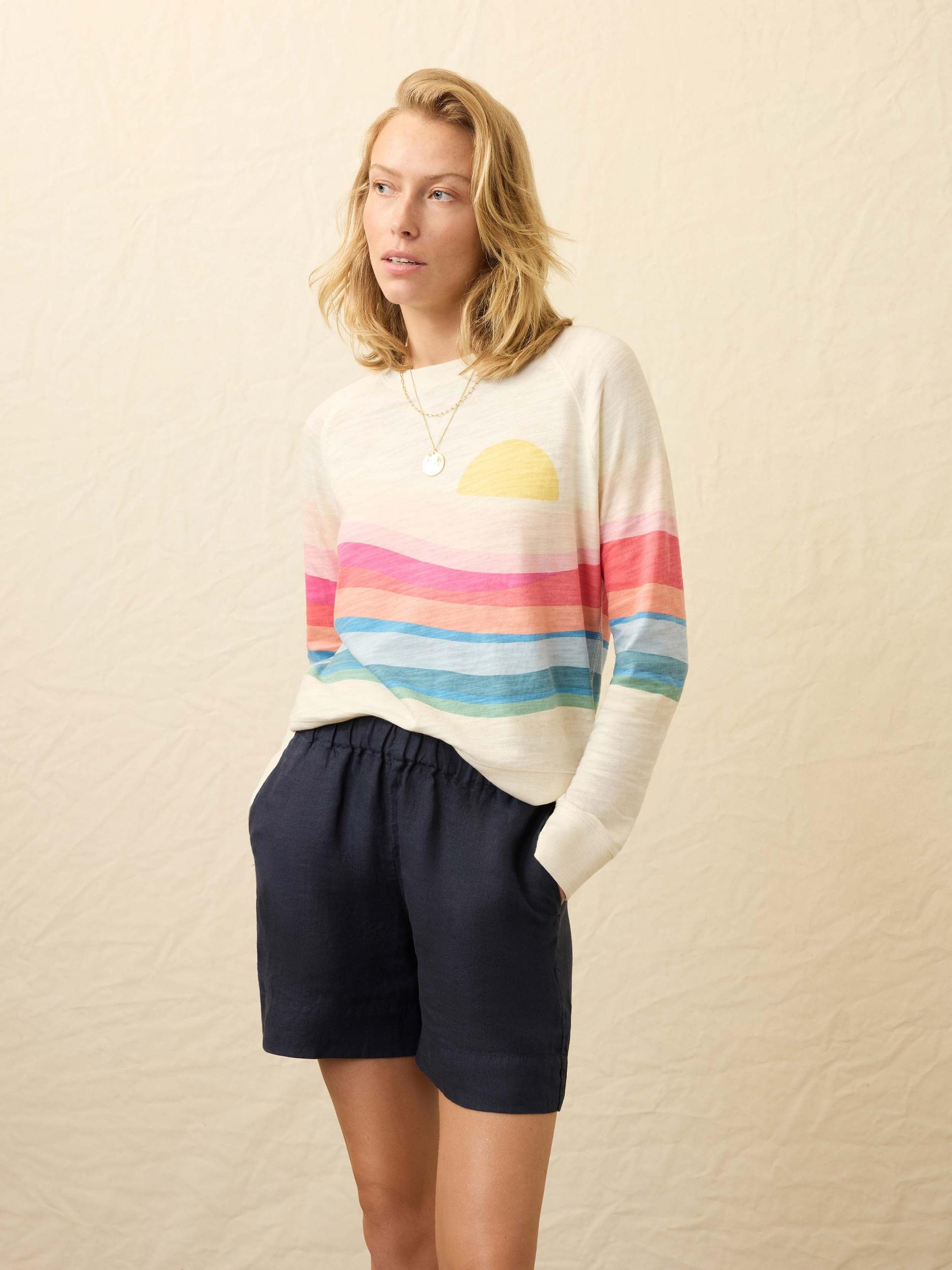 Sunwashed Slub Crewneck - Sun Spritz Soleil Female Product Image