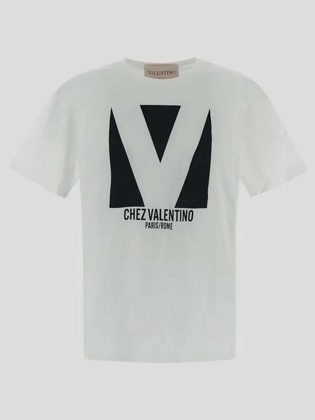VALENTINO Mens Avorio Logo-print Crew-neck Cotton-jersey T-shirt Product Image