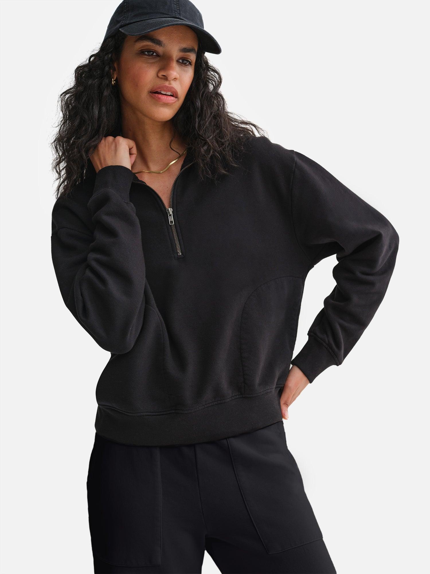 Organic Fleece Quarter Zip Sweatshirt Female Product Image