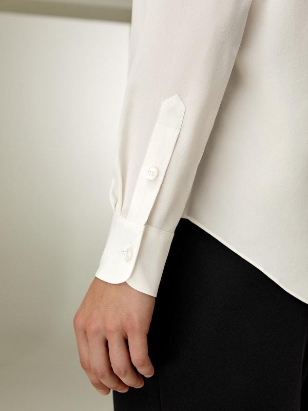 LILYSILK Womens Button Up Shirt Silk - Black Mulberry Silk - Versatile Deep V-Neck Tops S Product Image