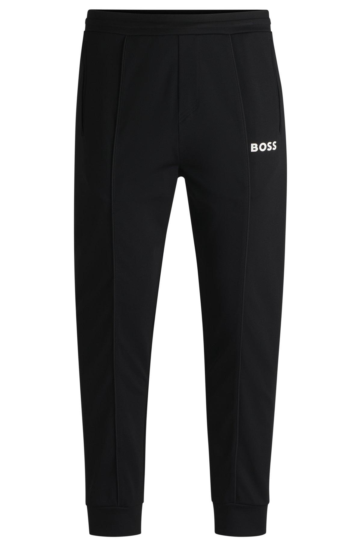 Regular-fit trousers in stretch gabardine with logo detail Product Image