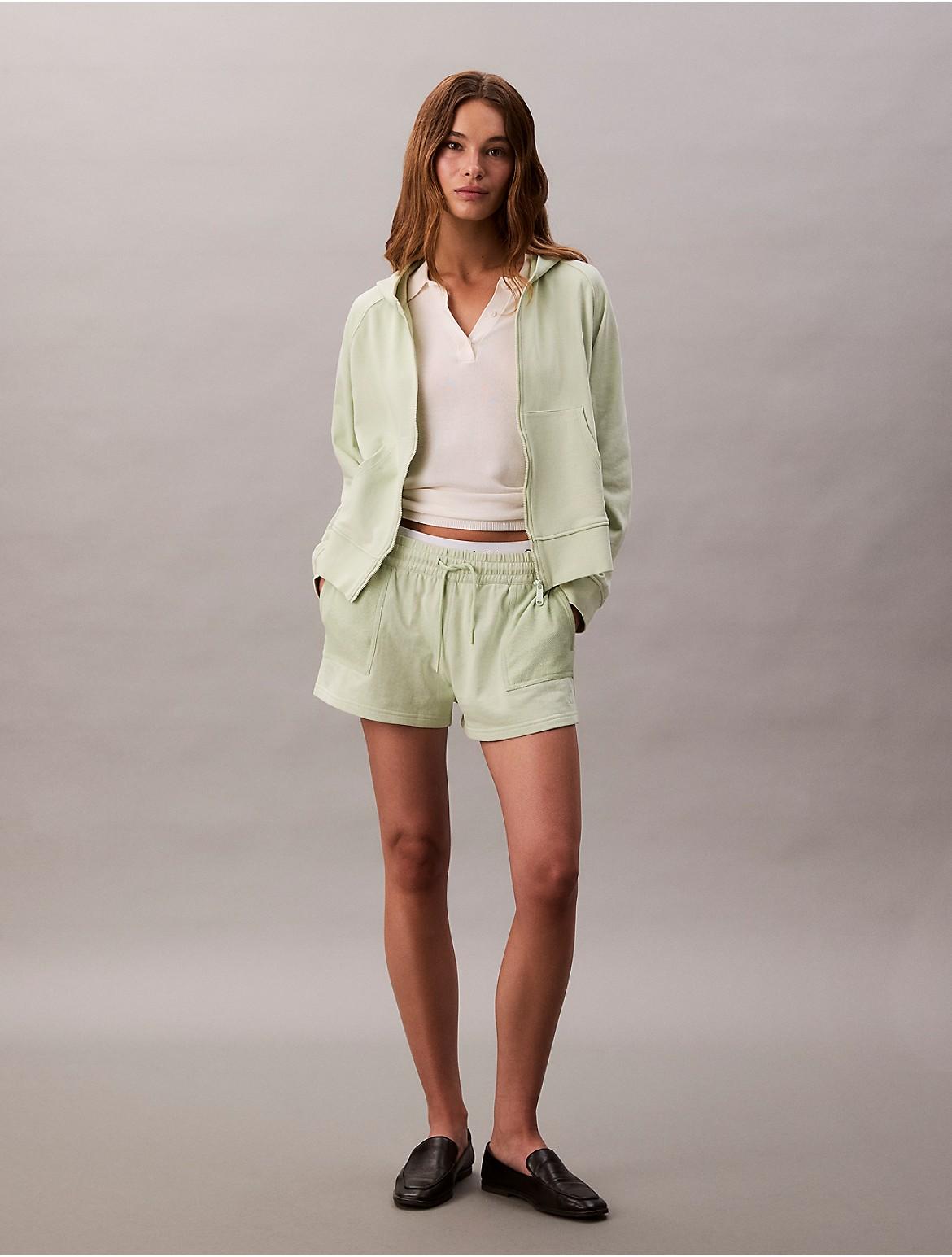 Calvin Klein Womens French Terry Shorts - Green Product Image