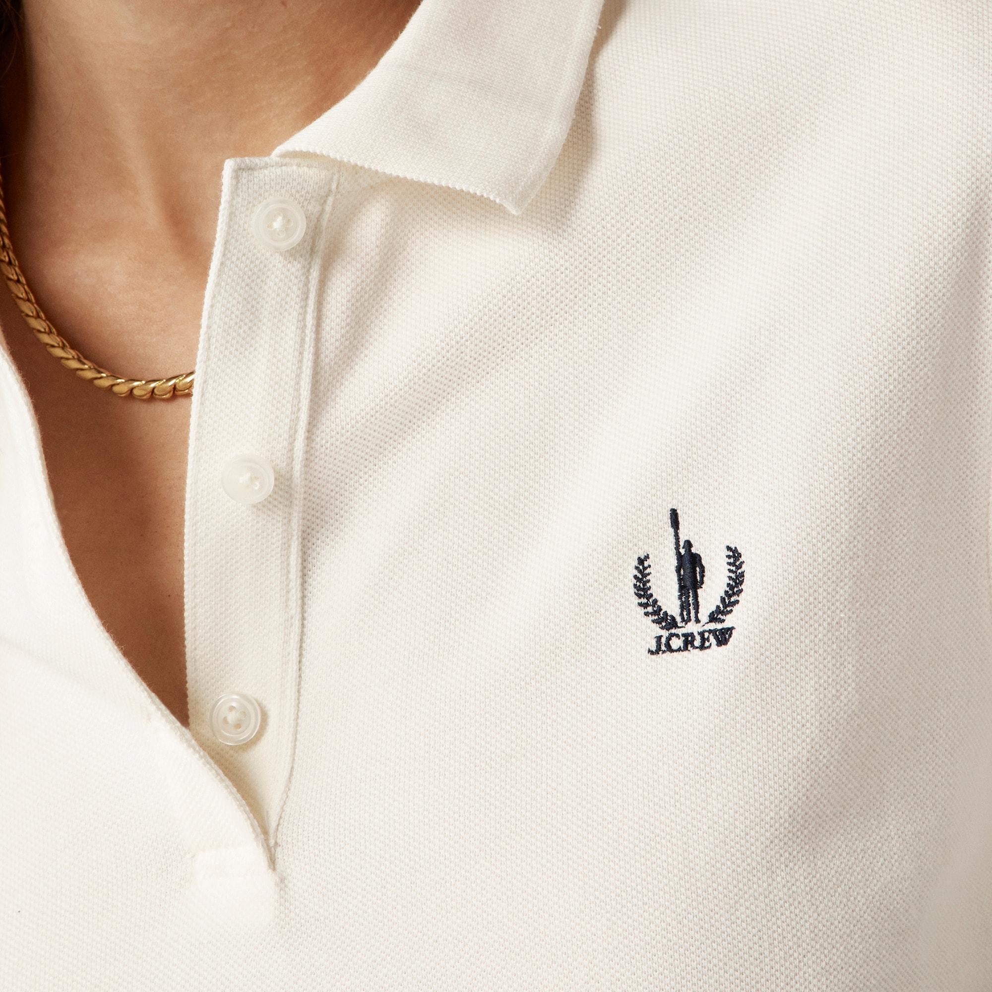 Piqué cropped polo shirt Product Image