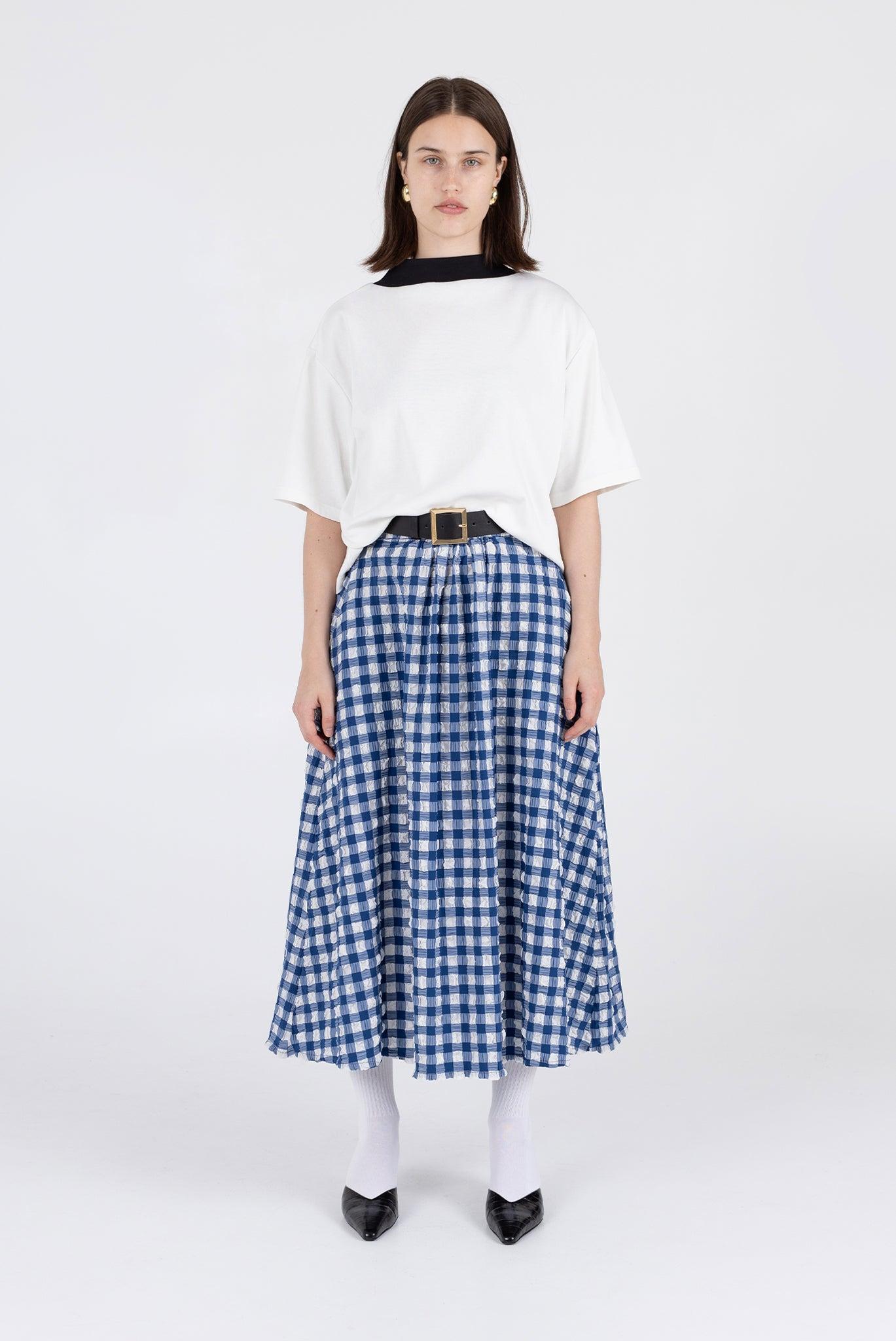 Saturday Skirt - Navy Check Product Image