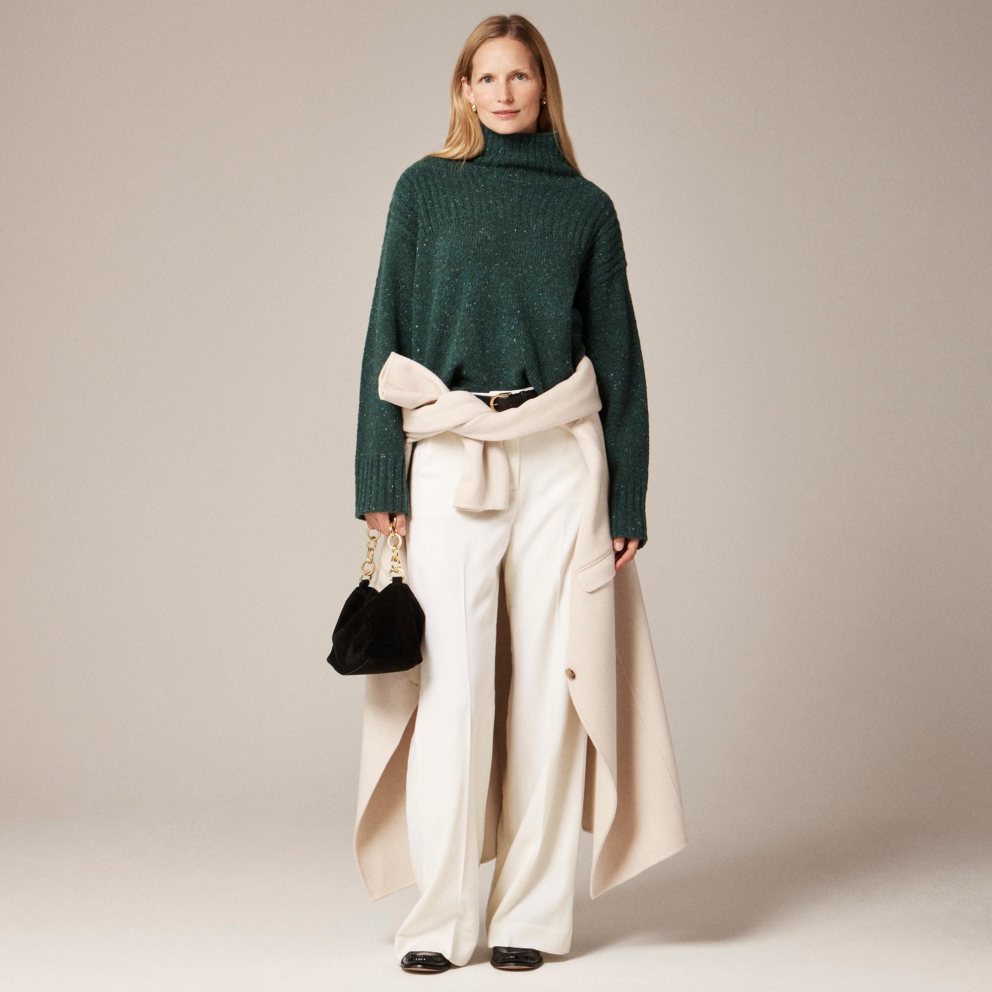 Ribbed turtleneck sweater in donegal wool blend Product Image