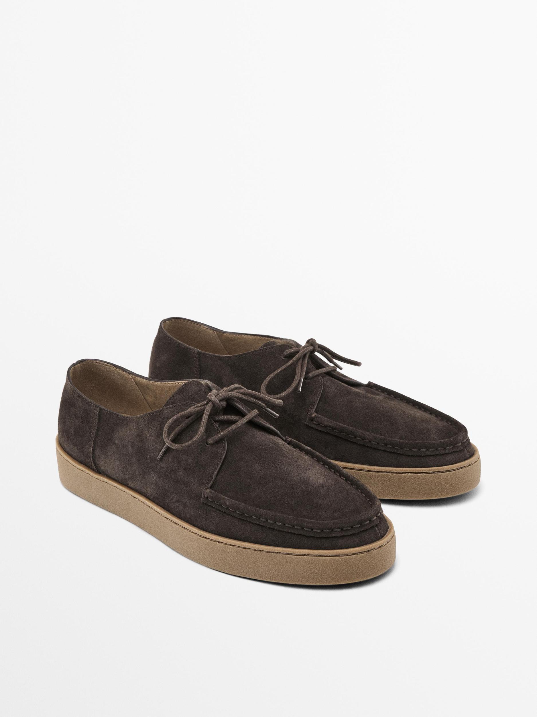 Moc toe split suede shoes Product Image