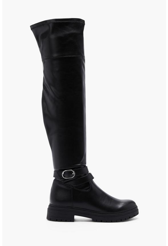 JustFab Margaux Platform Loafer Pump Womens Black/ White Size 8.5 Product Image