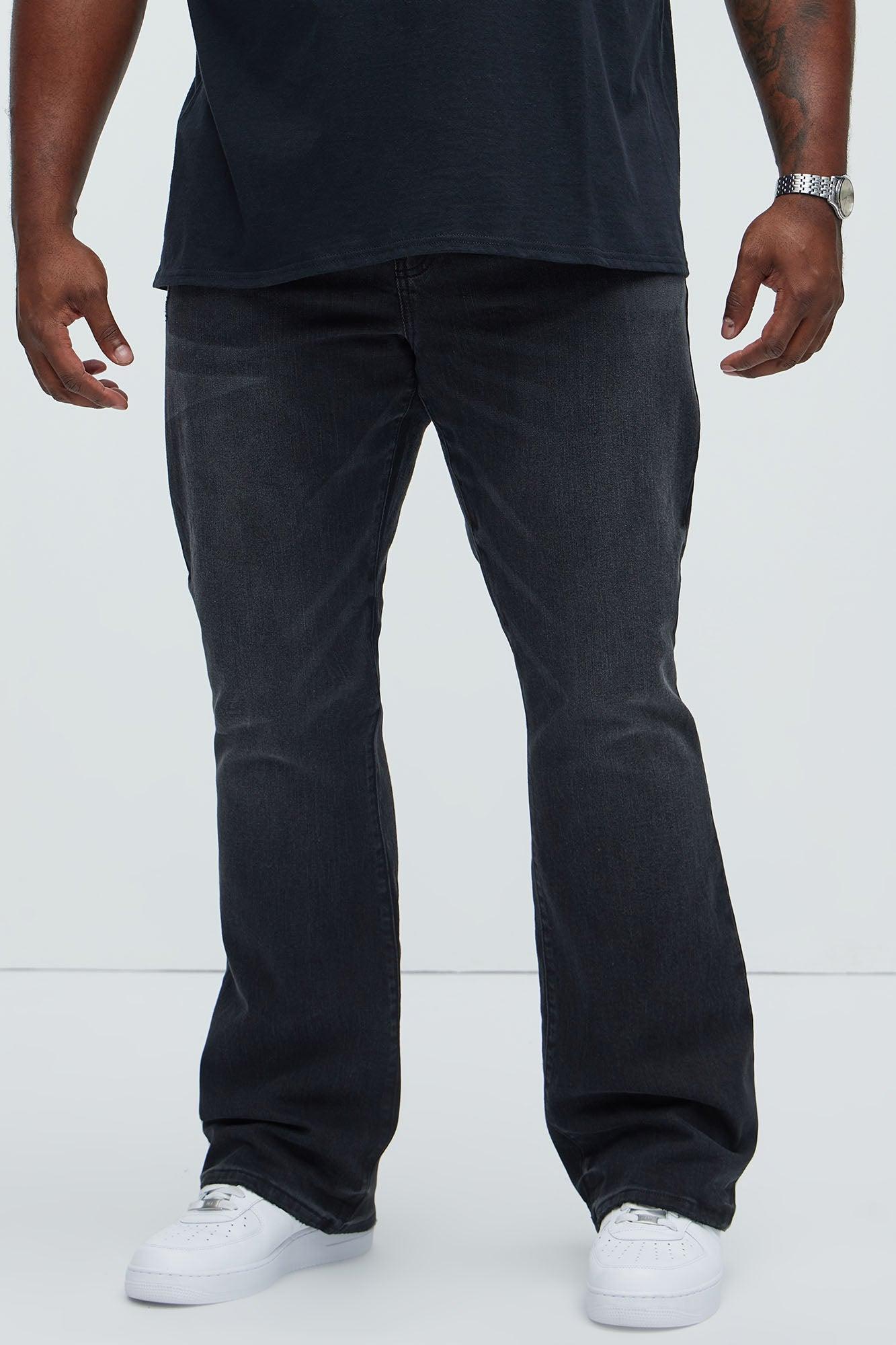 Gabriel Stacked Slim Flare Jeans - Black Wash Product Image