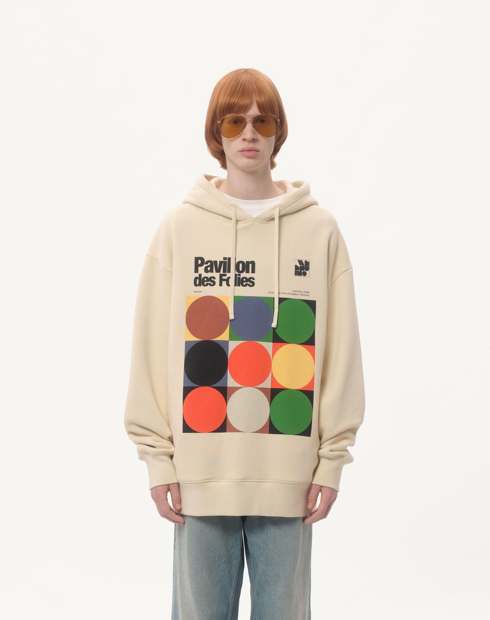 Cotton Hooded Sweatshirt With Pavillon Des Folies Print Product Image