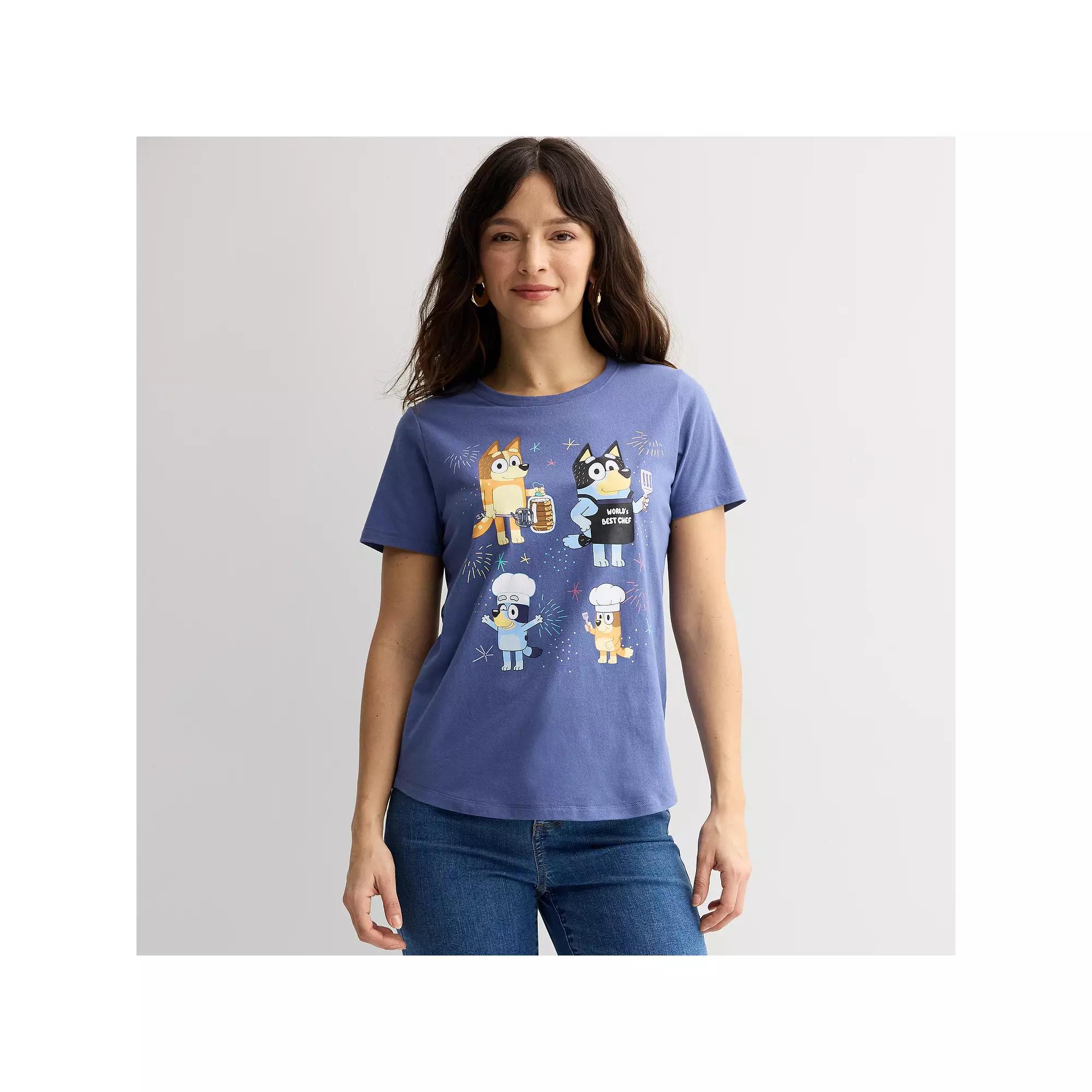Women's Bluey 4th Of July Barbeque Celebration Graphic Tee, Size: XS, Blue Coast Product Image