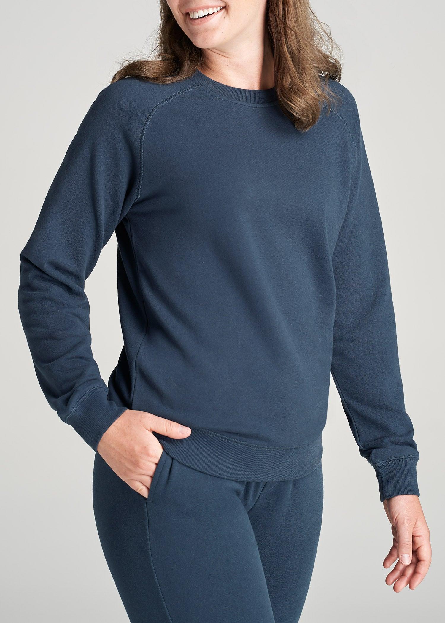 Wearever French Terry Crewneck Sweatshirt for Tall Women in Bright Navy Female Product Image
