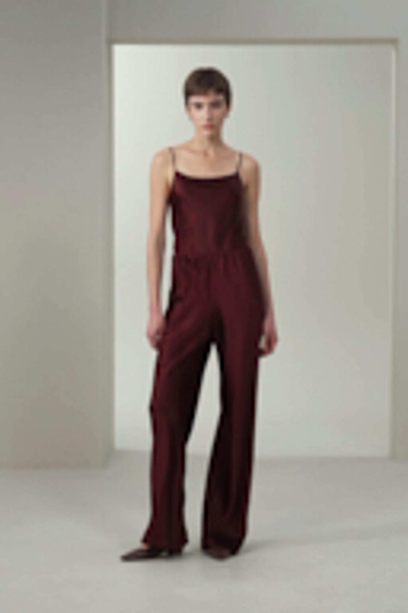 Straight-Leg Silk Satin Pants Product Image