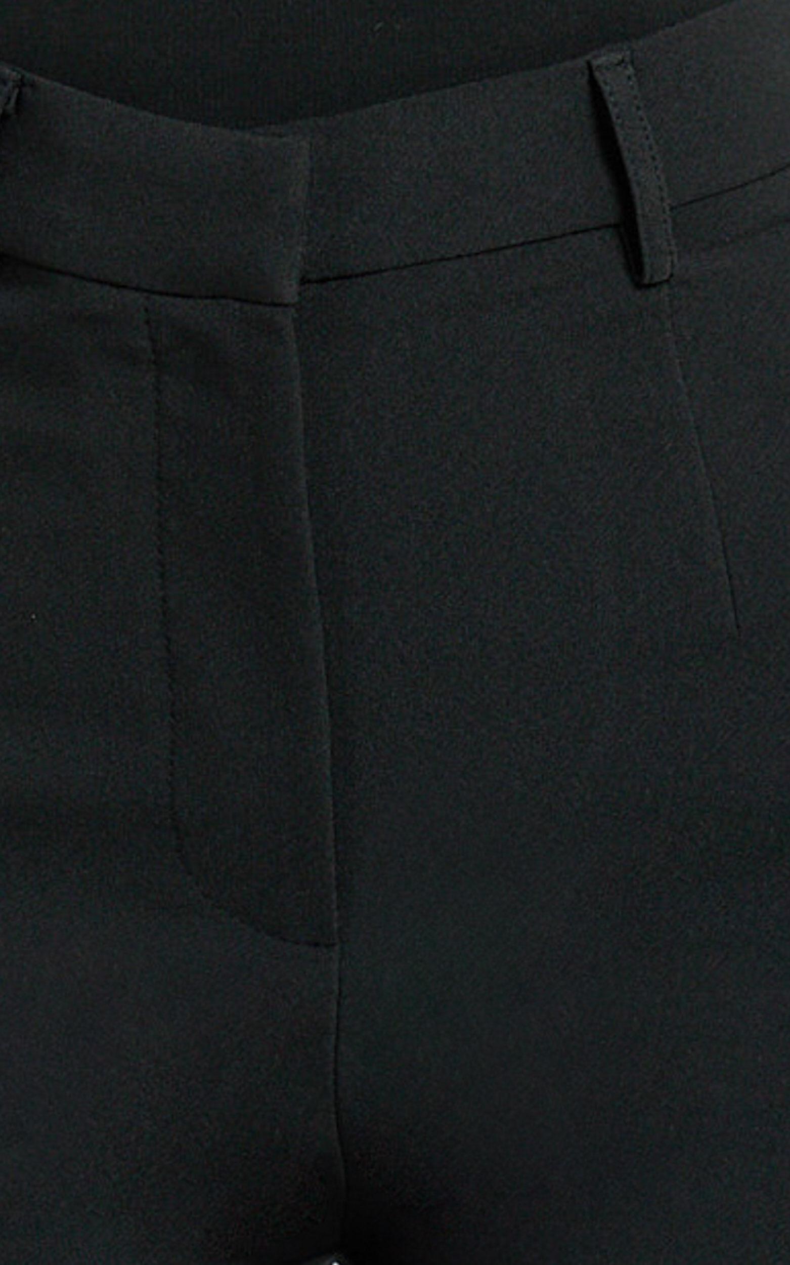 Sally Pants - Mid Waisted Straight Leg Tailored Pants in Black Product Image