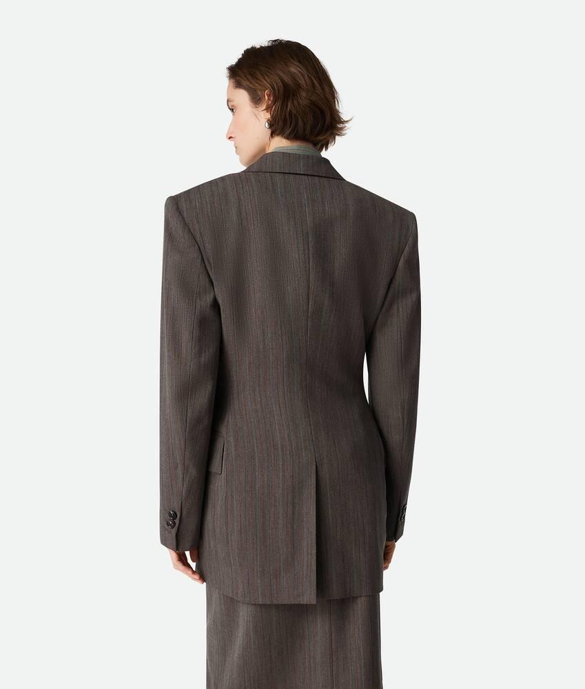 Women's Wool Subtle Stripe Jacket in Grey/brown melange Product Image
