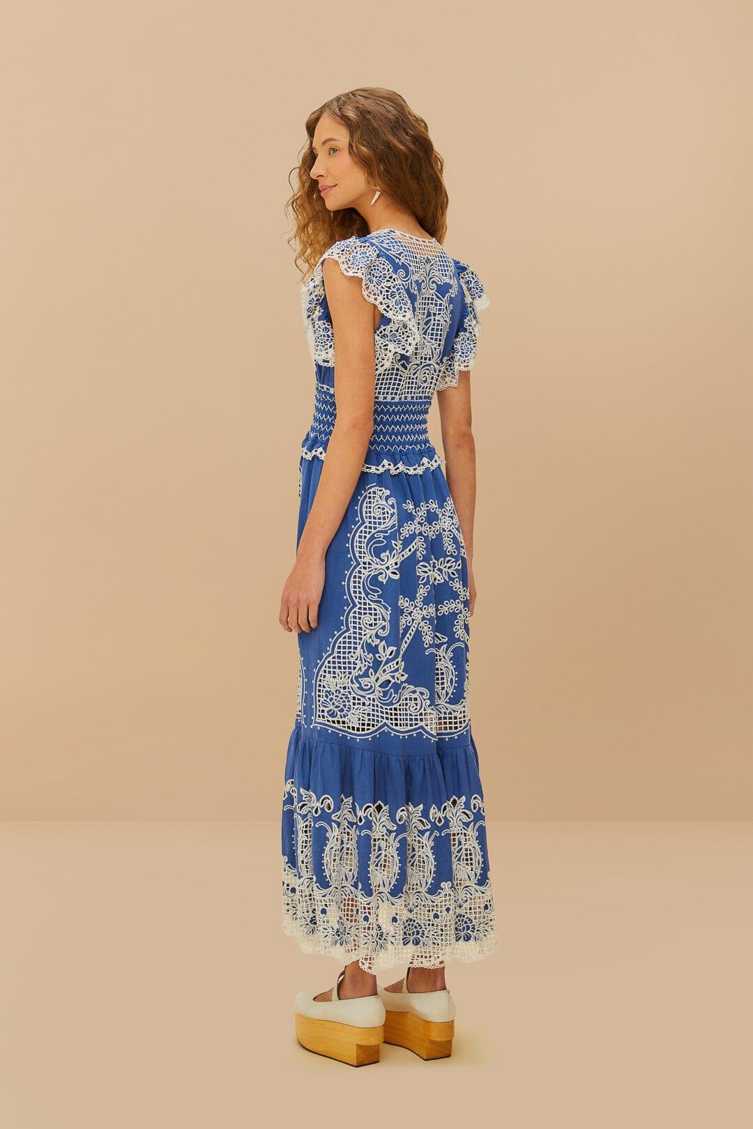 Blue Romantic Richelieu LENZING™ ECOVERO™ Euroflax™ Maxi Dress Product Image