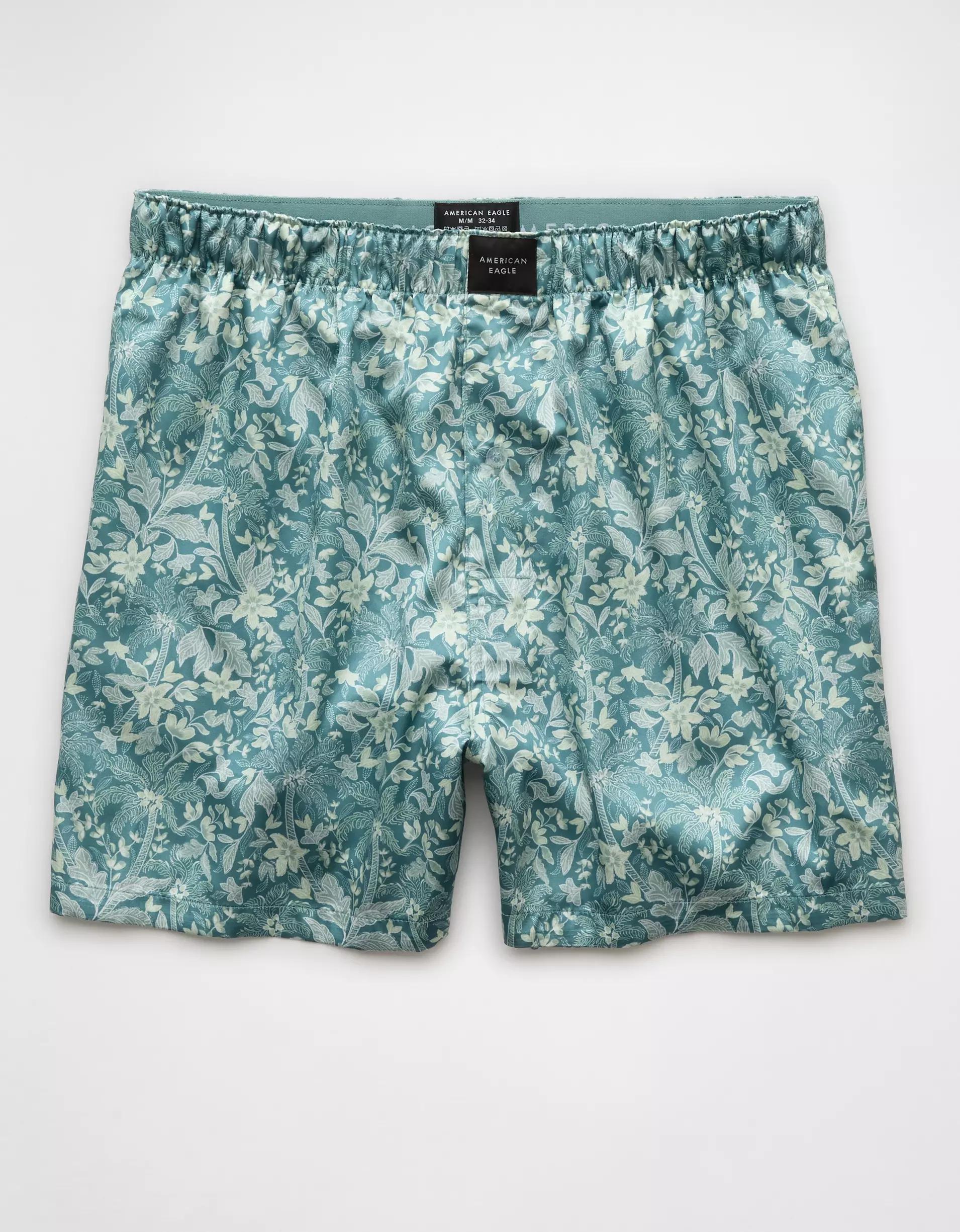 AEO Men's Palm Trees Satin Pocket Boxer Short Product Image
