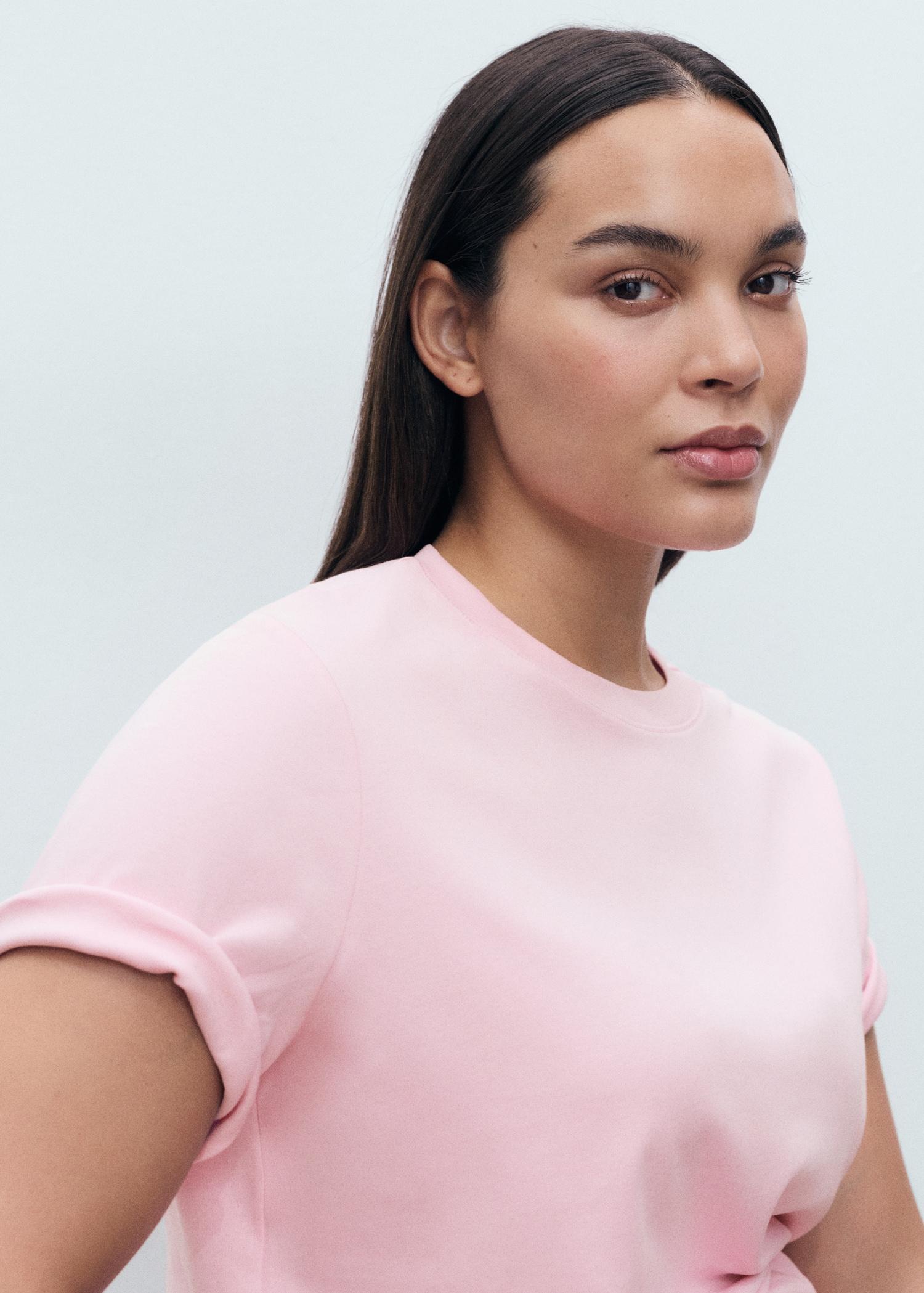 Cotton short-sleeved t-shirt - Women | MANGO USA Product Image