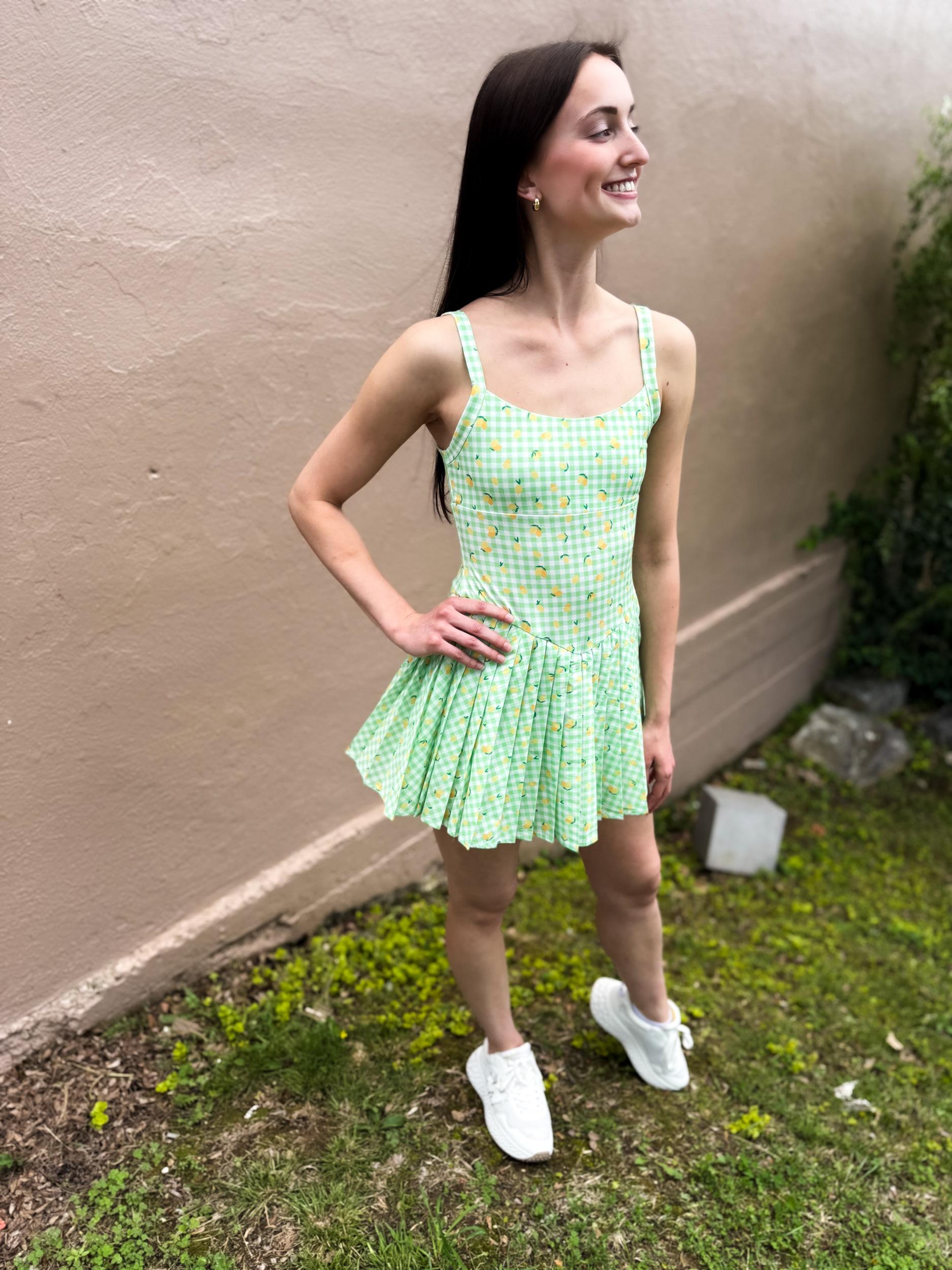 Gingham Lemon Sporty Romper Product Image