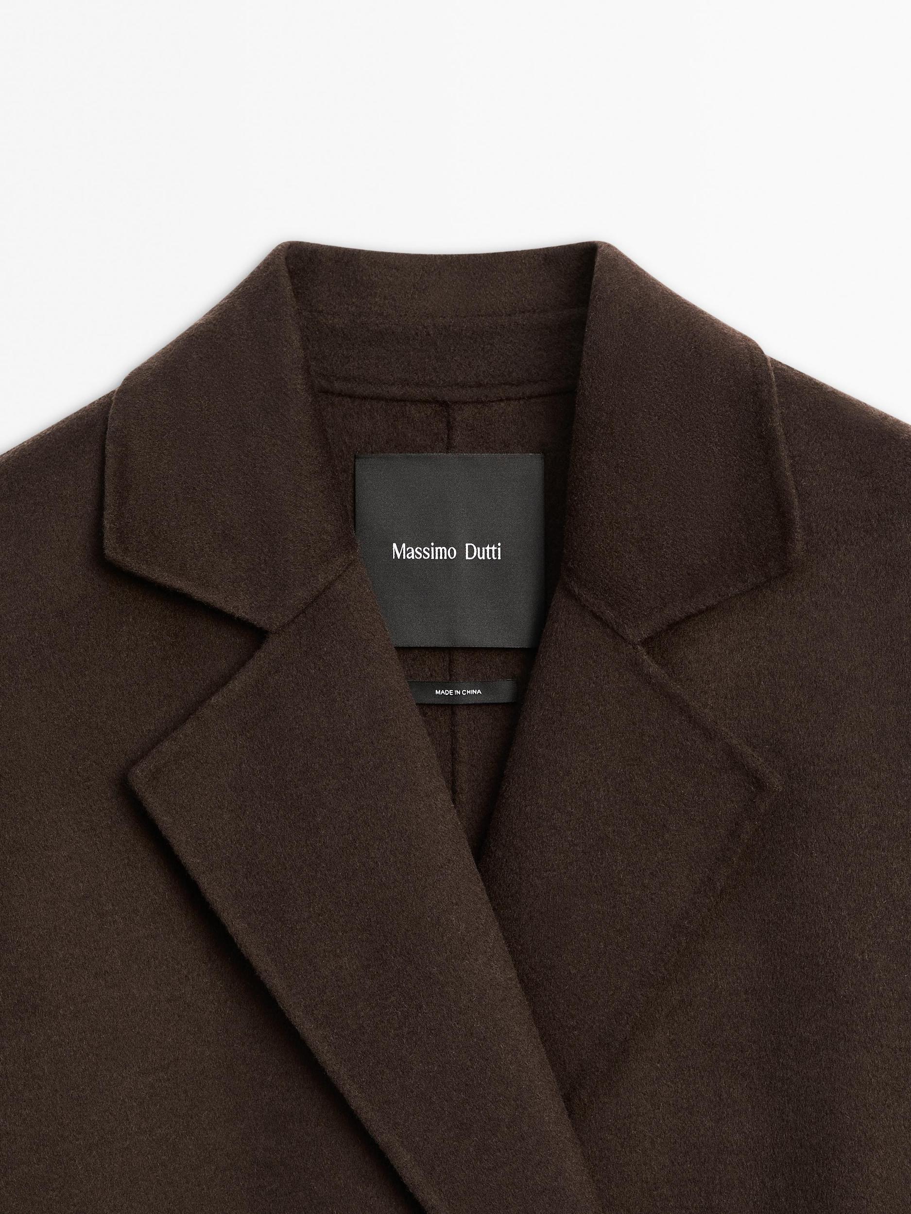 Long double-breasted wool blend coat Product Image