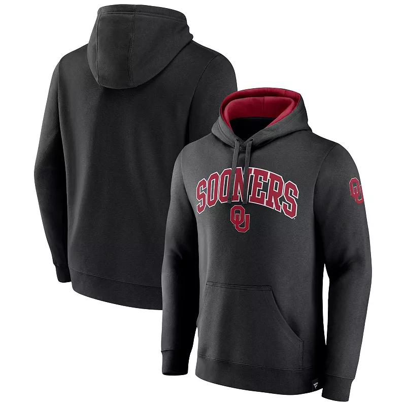Men's Fanatics Branded Black Oklahoma Sooners Arch & Logo Tackle Twill Pullover Hoodie,  Product Image