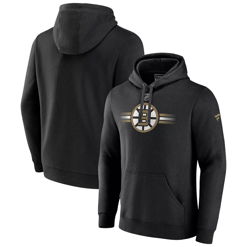 Men's Fanatics Black Boston Bruins Secondary Logo Pullover Hoodie, Size: Large Product Image